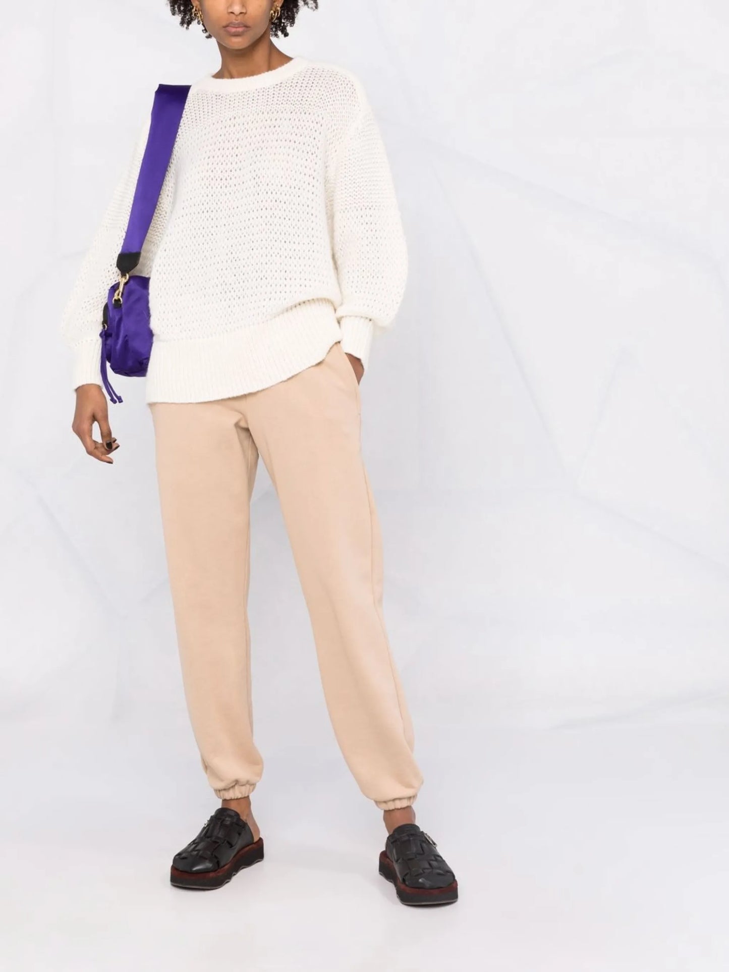 chunky-knit crew-neck jumper