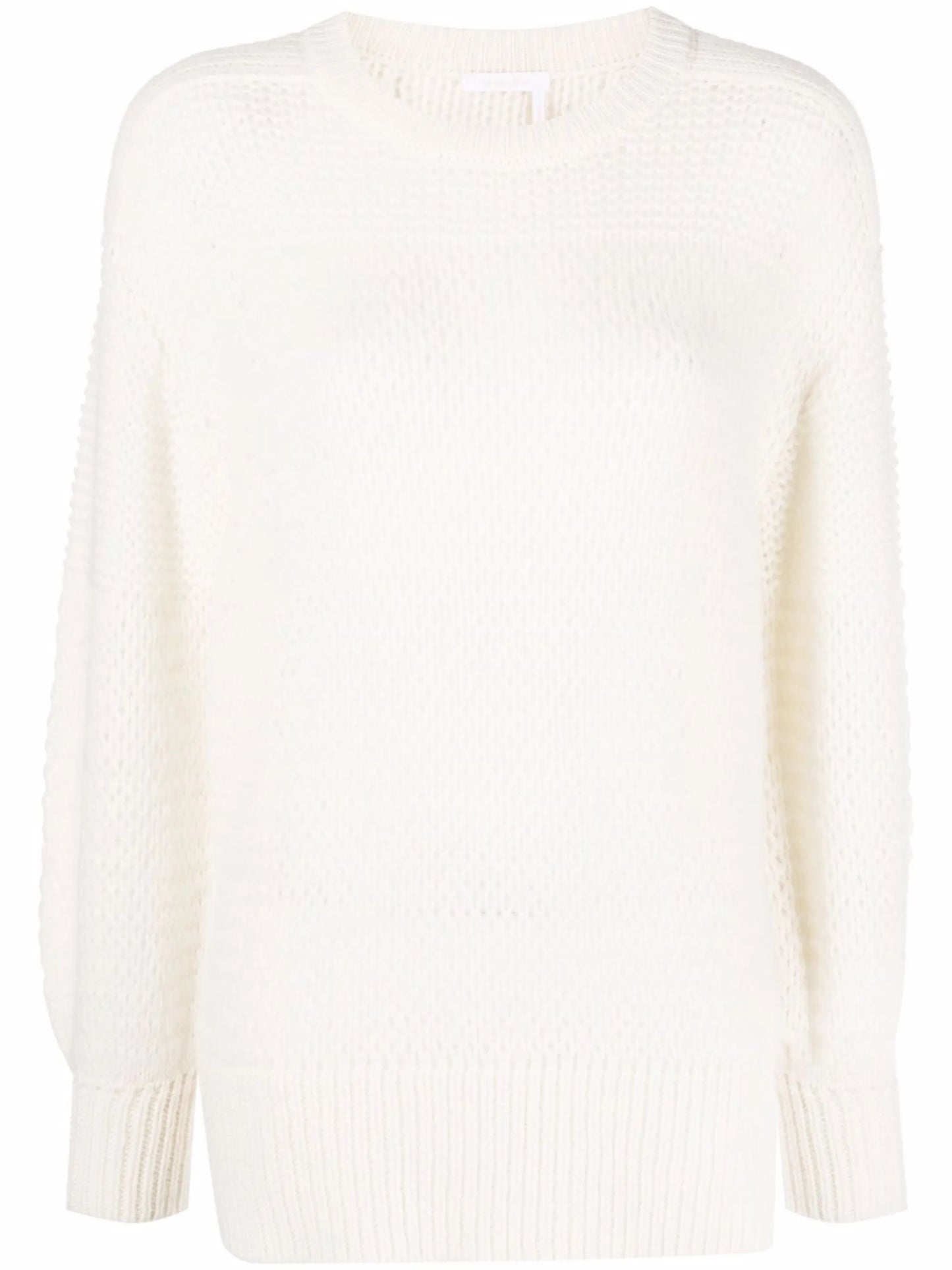 chunky-knit crew-neck jumper