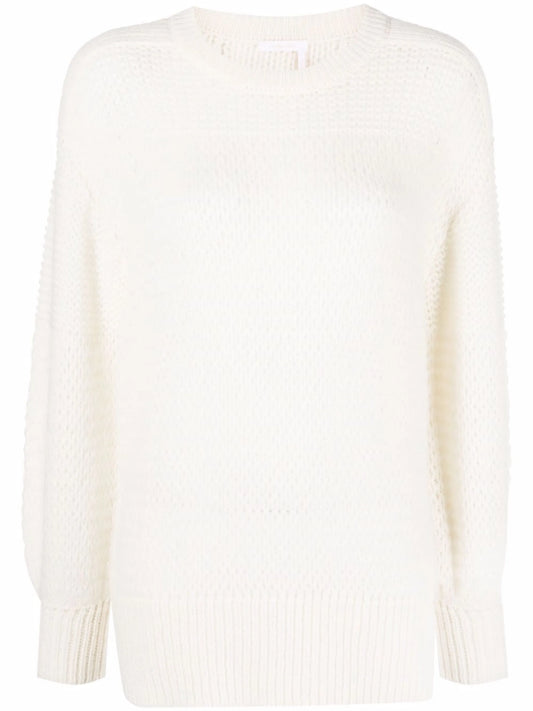 chunky-knit crew-neck jumper