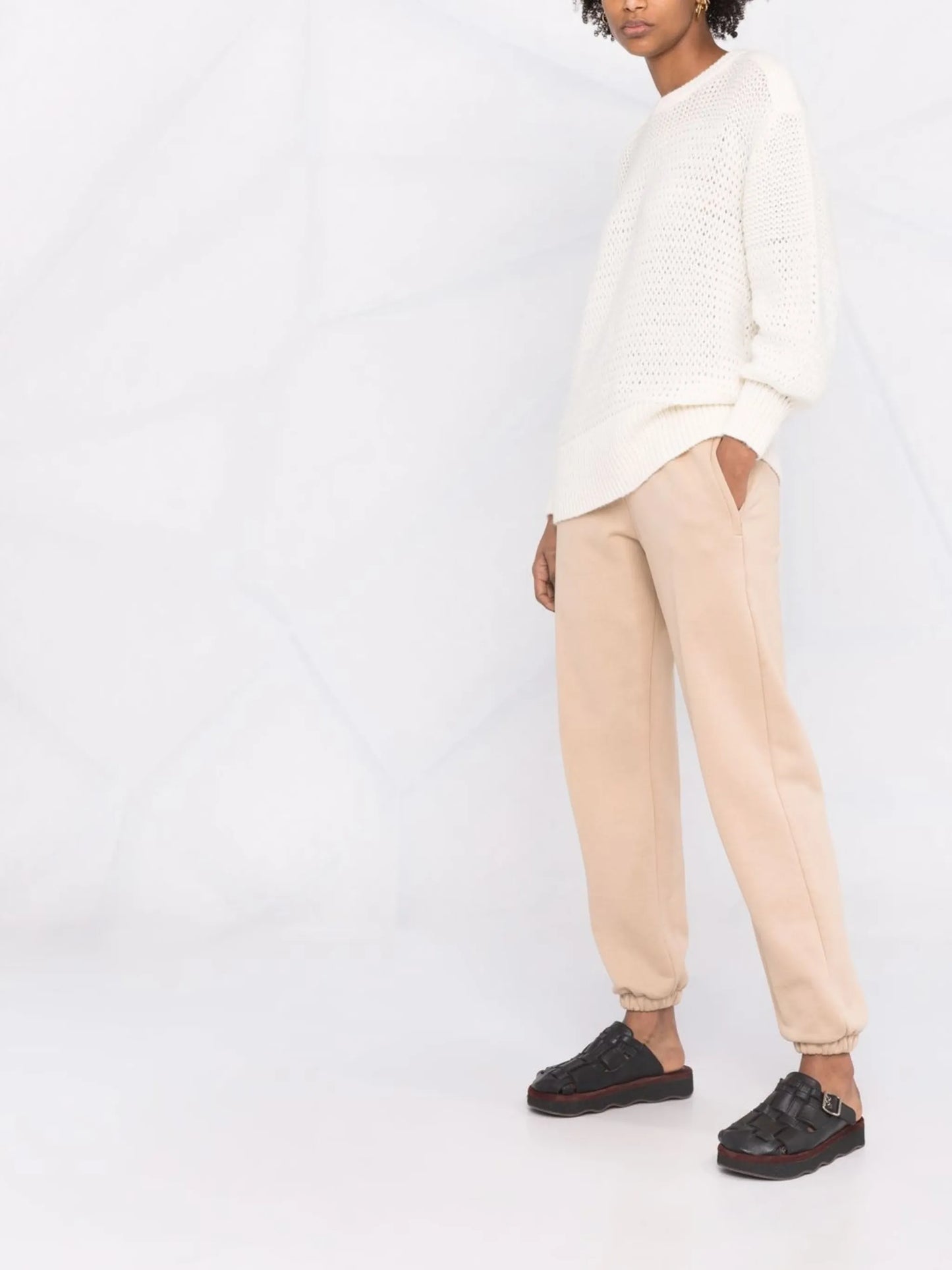 chunky-knit crew-neck jumper