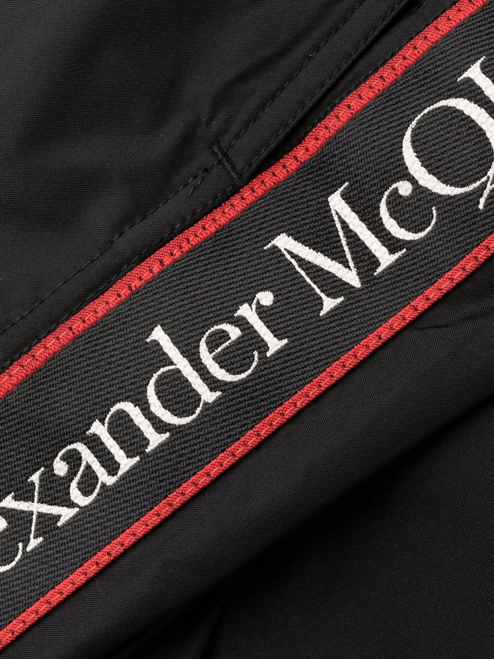 slim-fit logo-tape swim shorts
