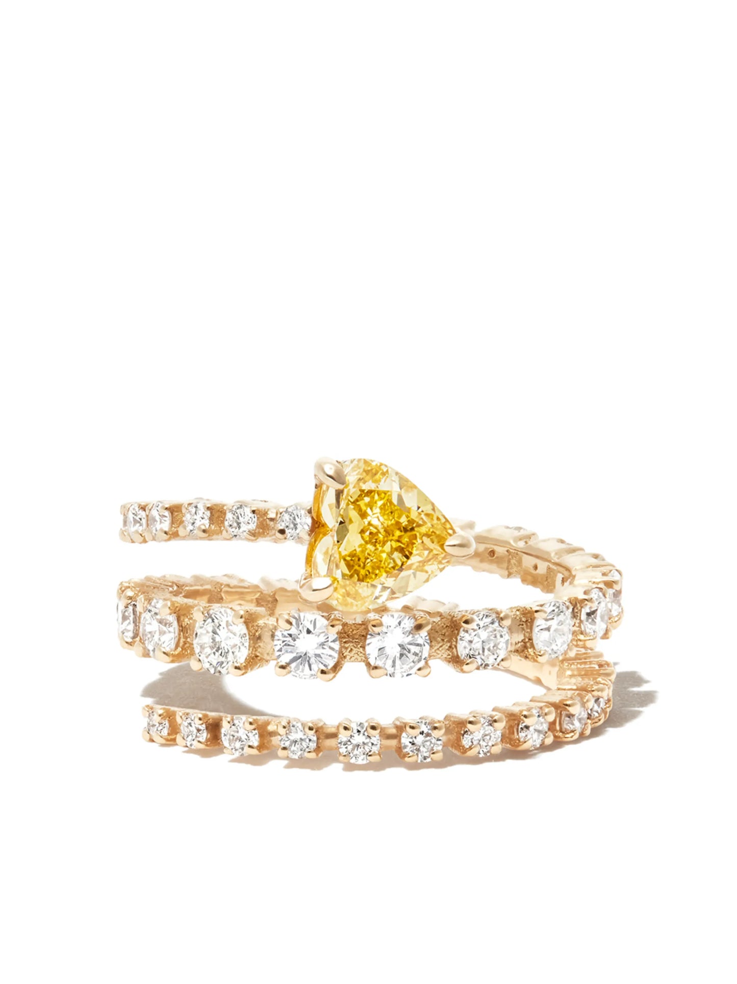 18kt yellow gold diamond spiral ring