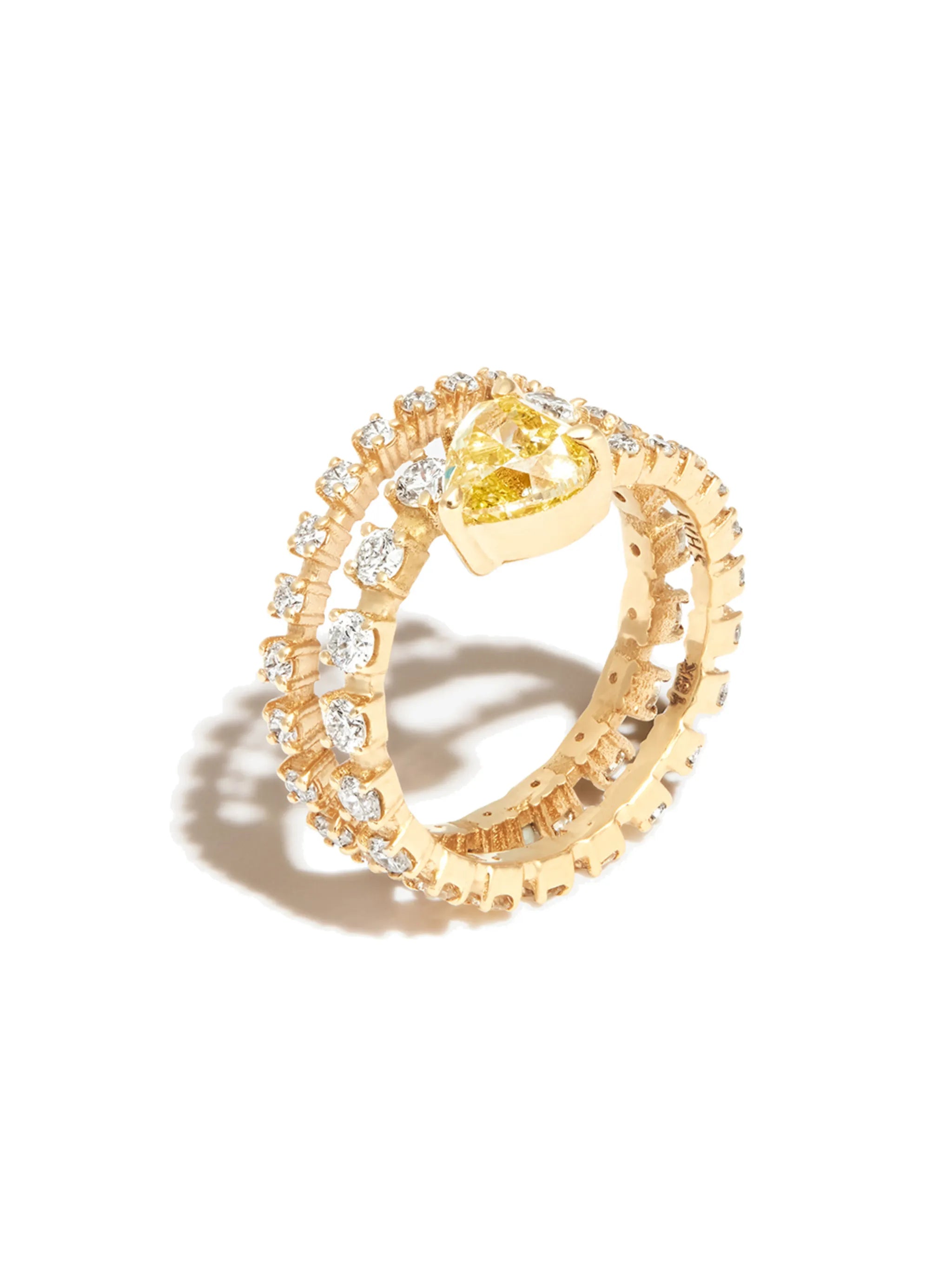 18kt yellow gold diamond spiral ring