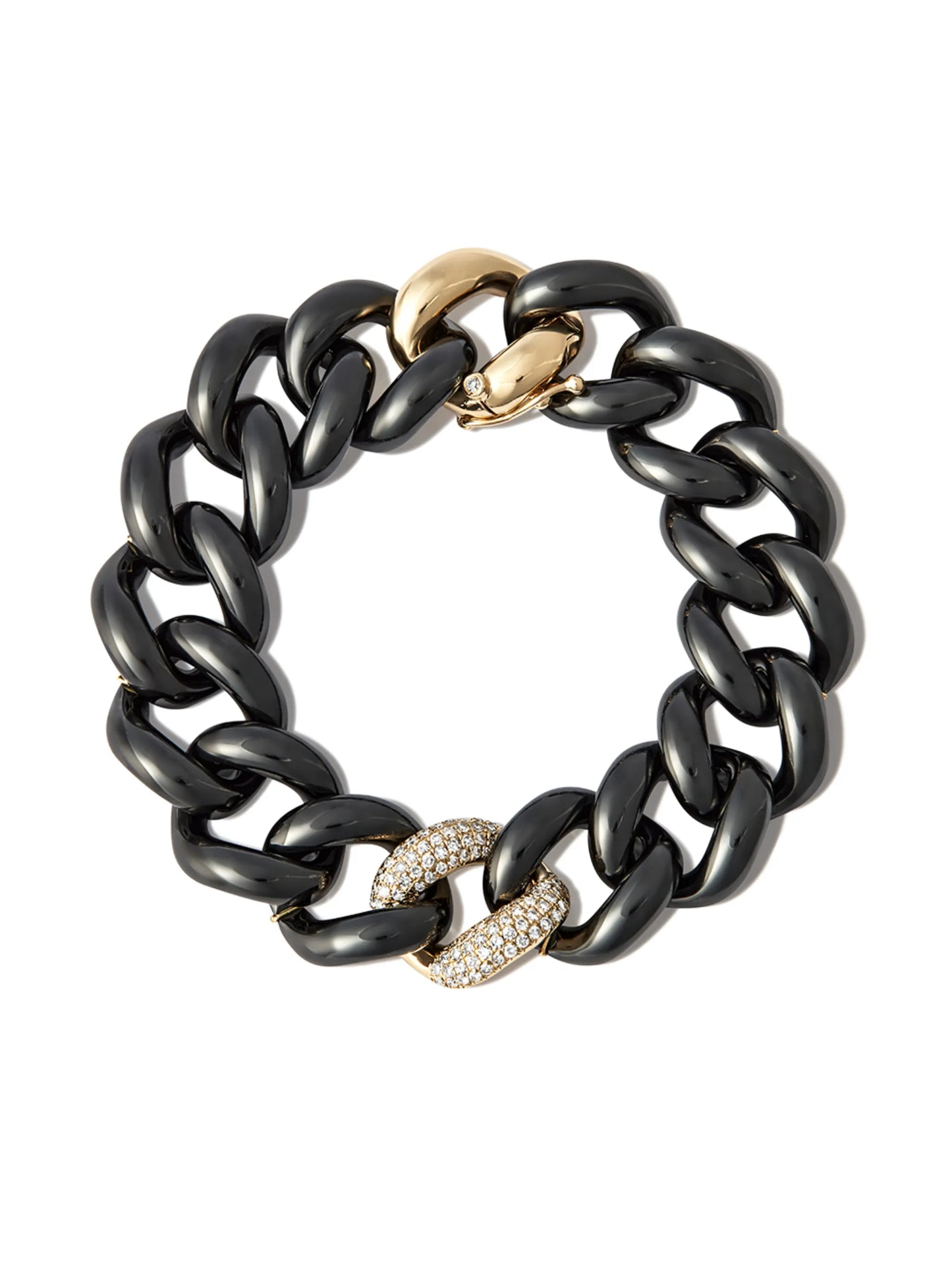 18kt yellow gold ceramic diamond bracelet