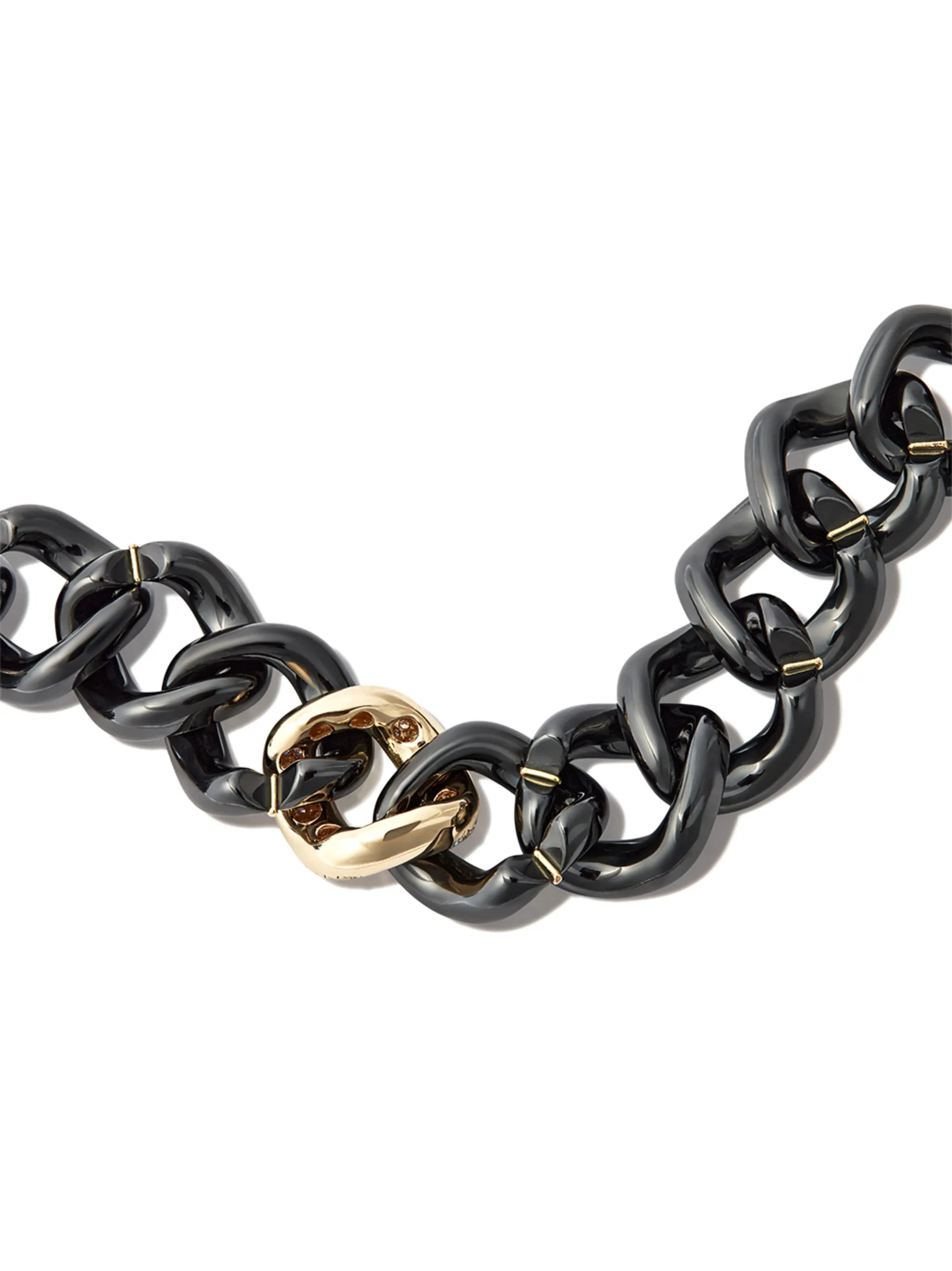18kt yellow gold ceramic diamond bracelet