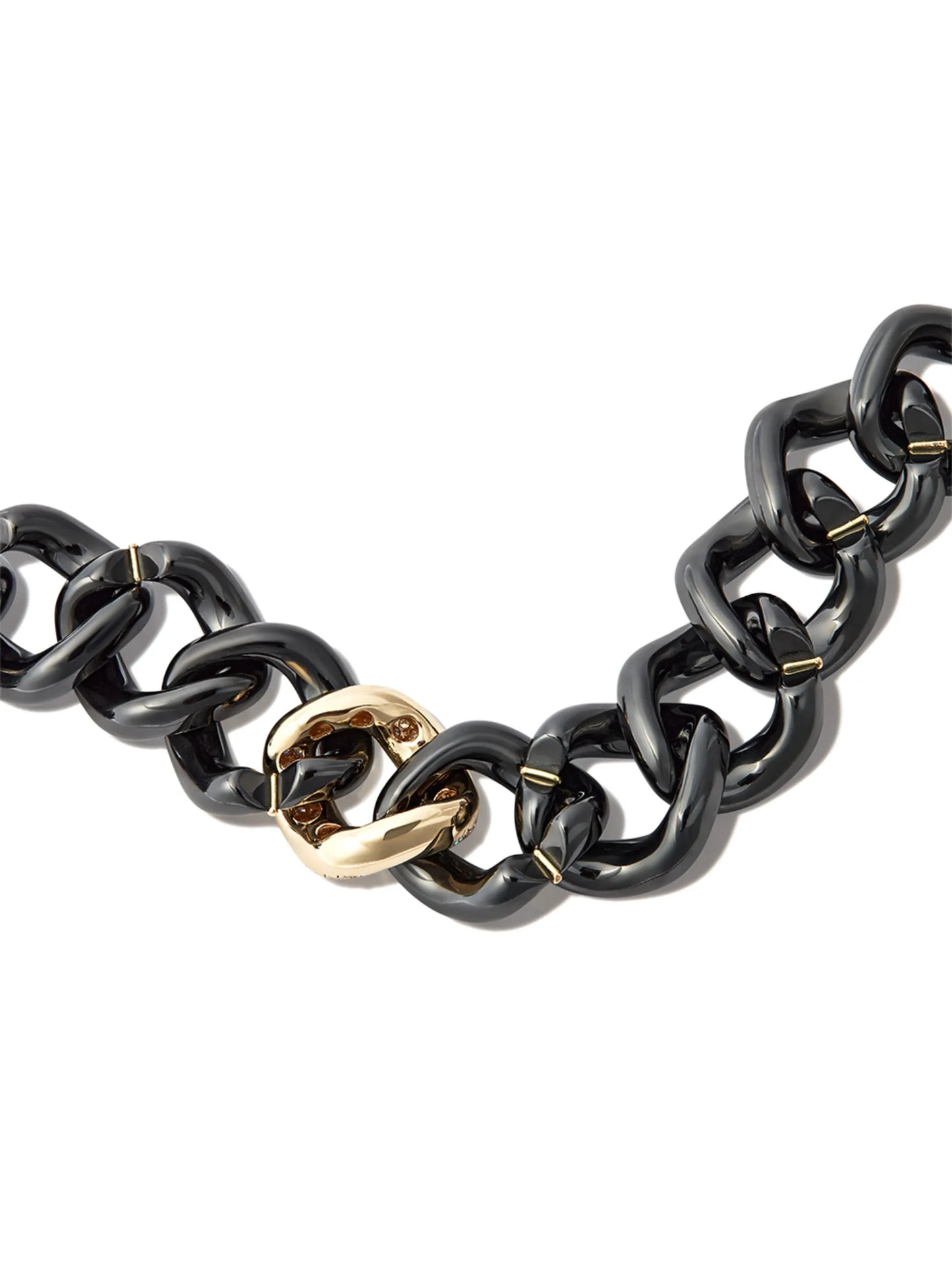 18kt yellow gold ceramic diamond bracelet
