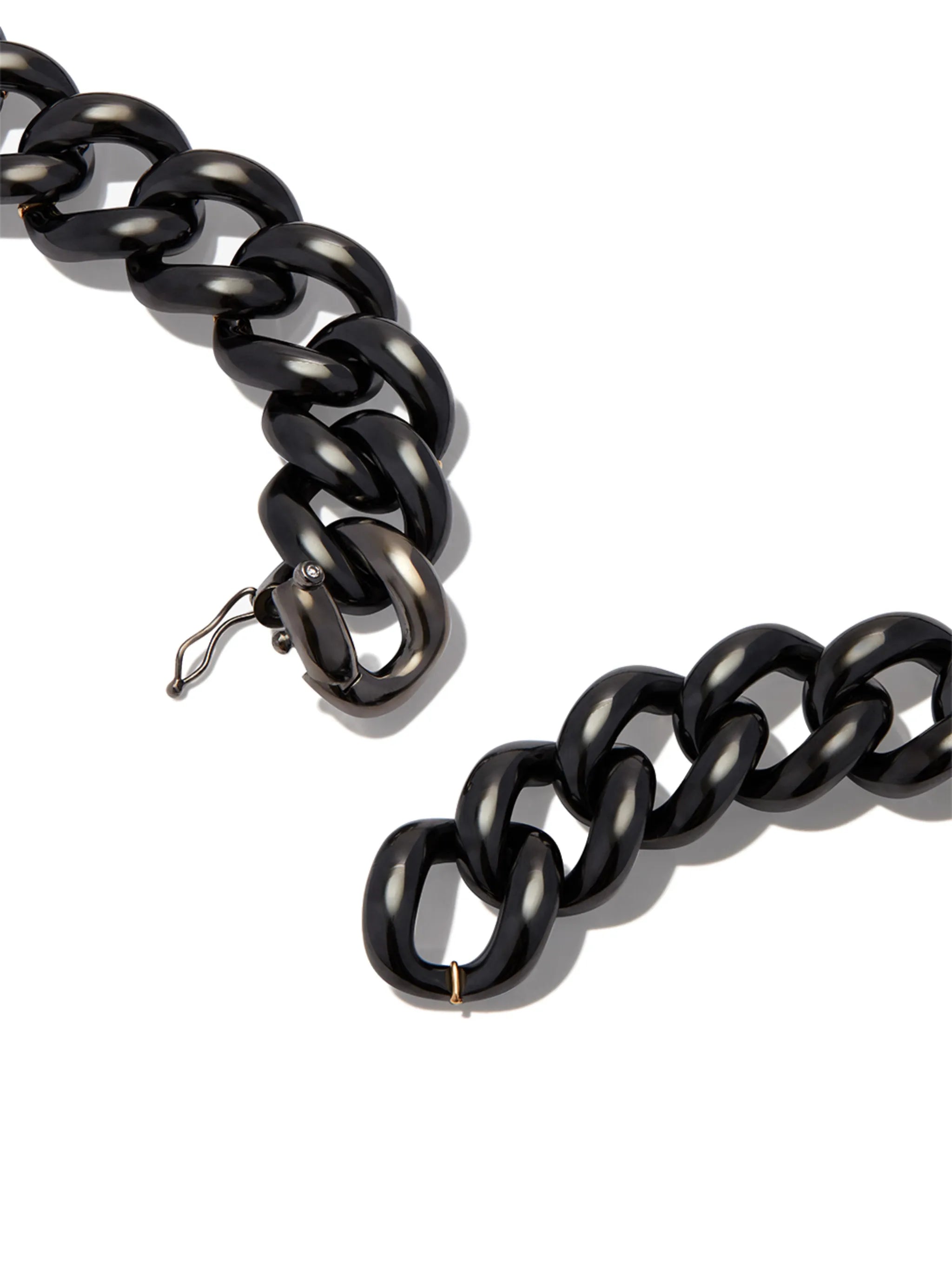 18kt black gold diamond and sapphire necklace