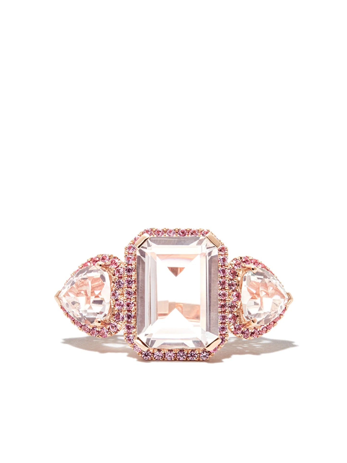 18kt rose gold sapphire and topaz ring