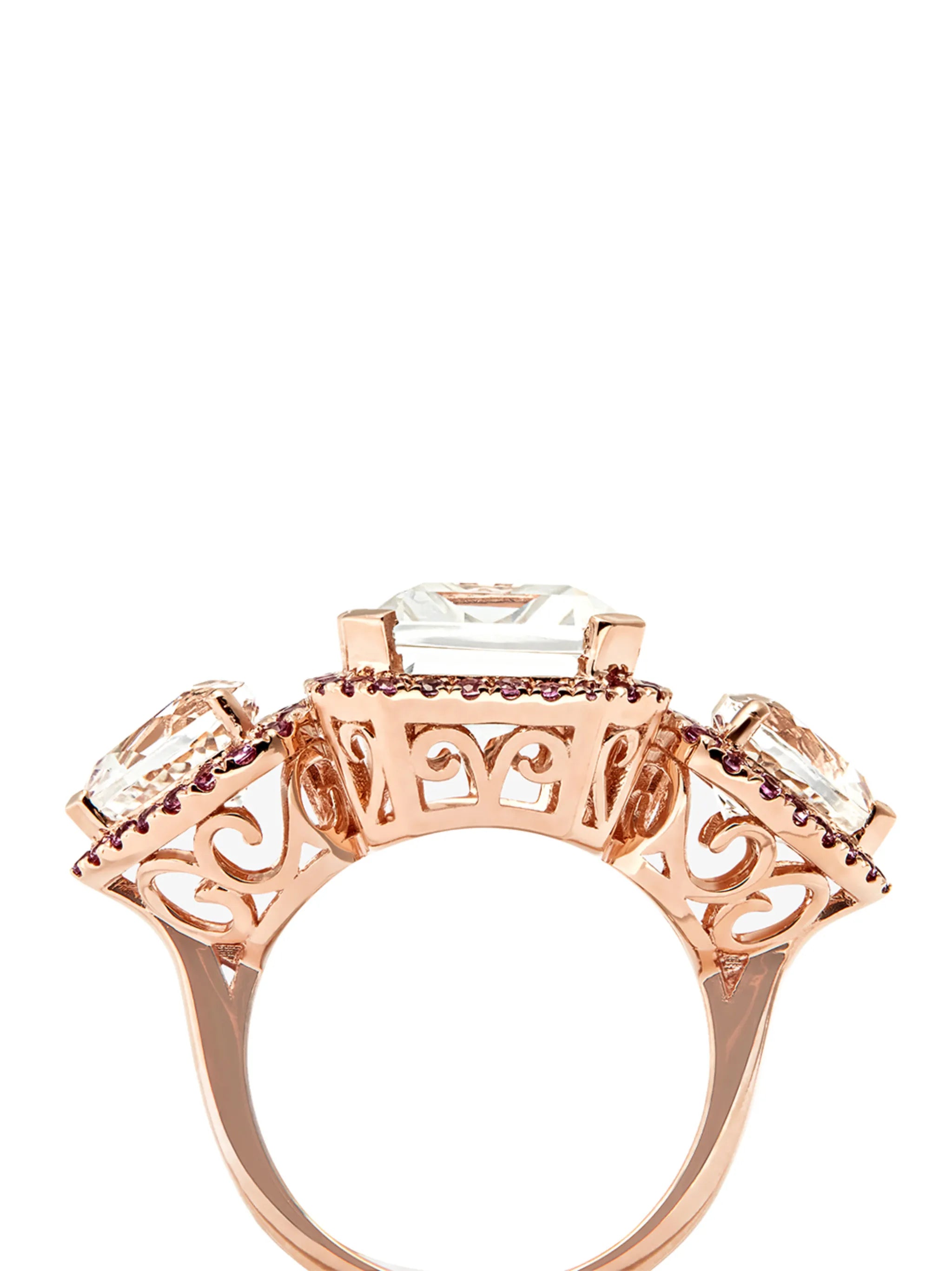 18kt rose gold sapphire and topaz ring