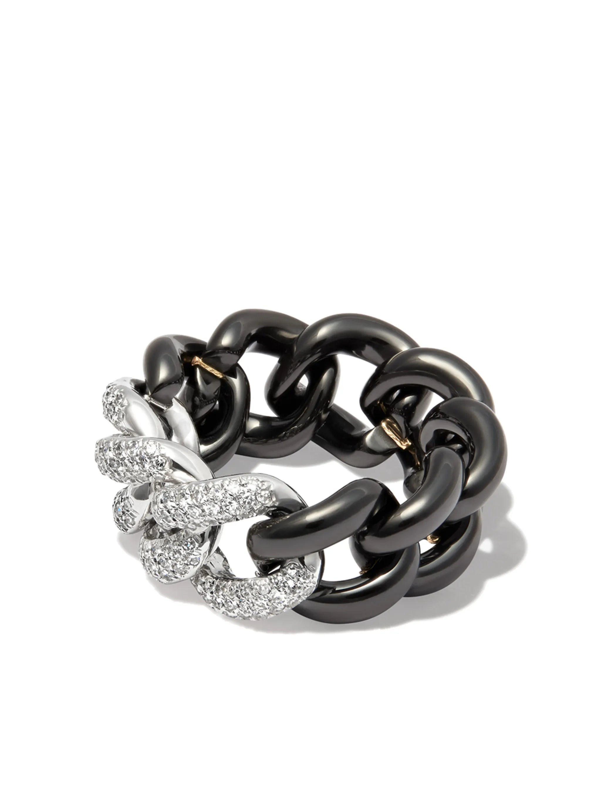 18kt white gold diamond and ceramic ring