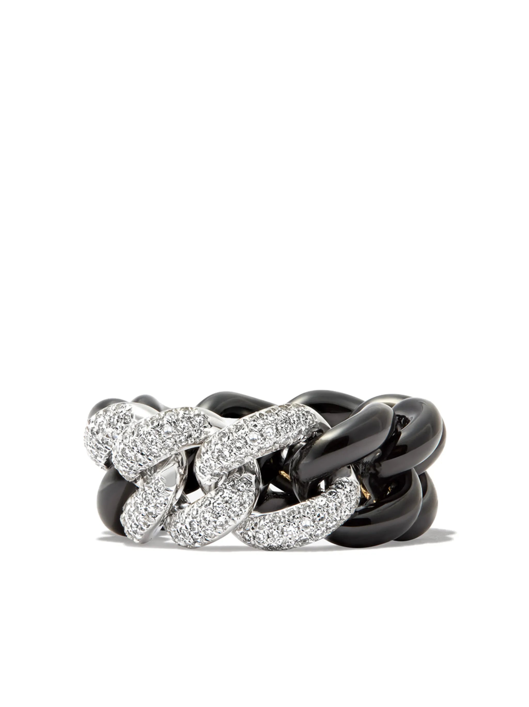18kt white gold diamond and ceramic ring
