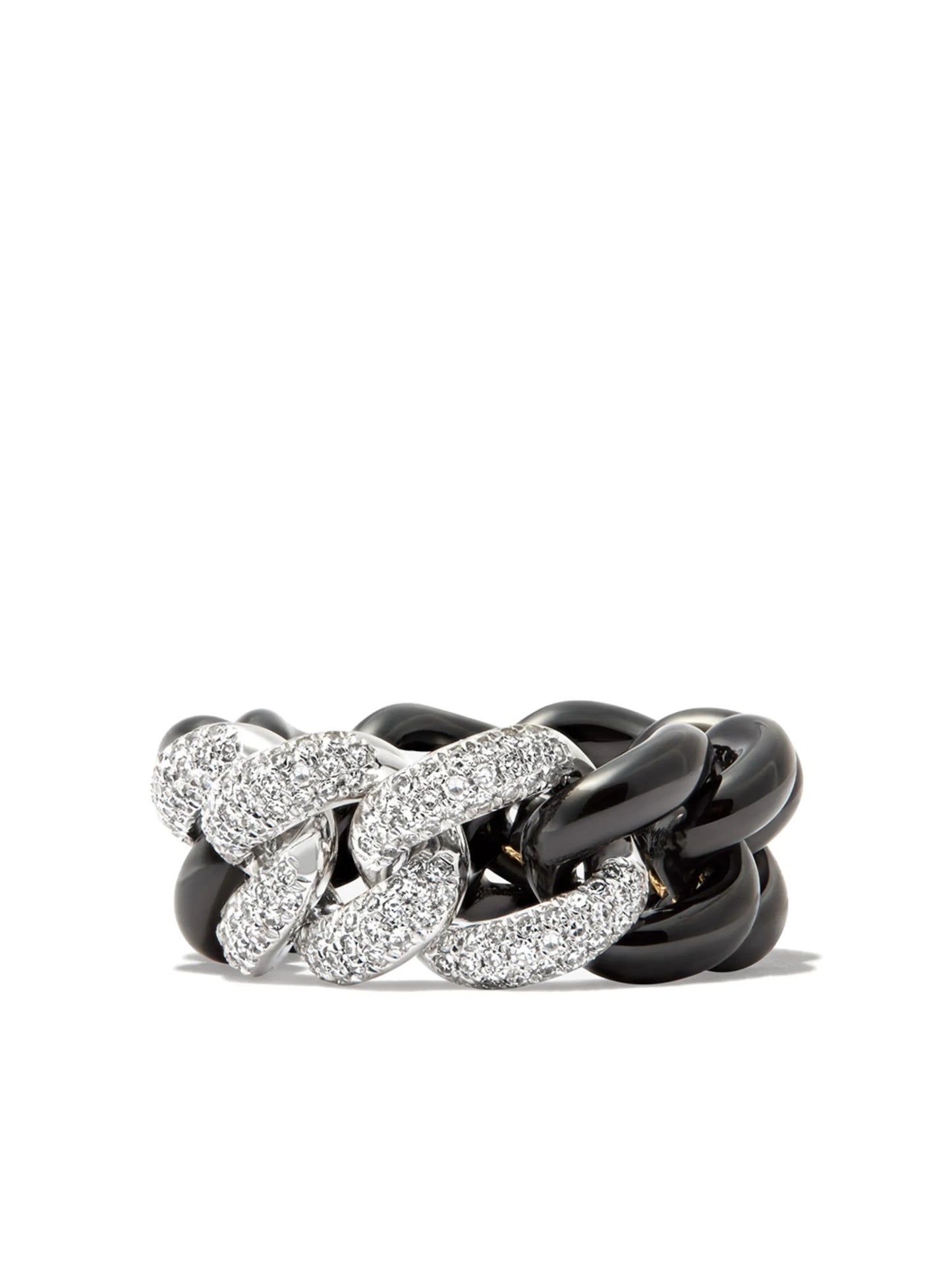 18kt white gold diamond and ceramic ring