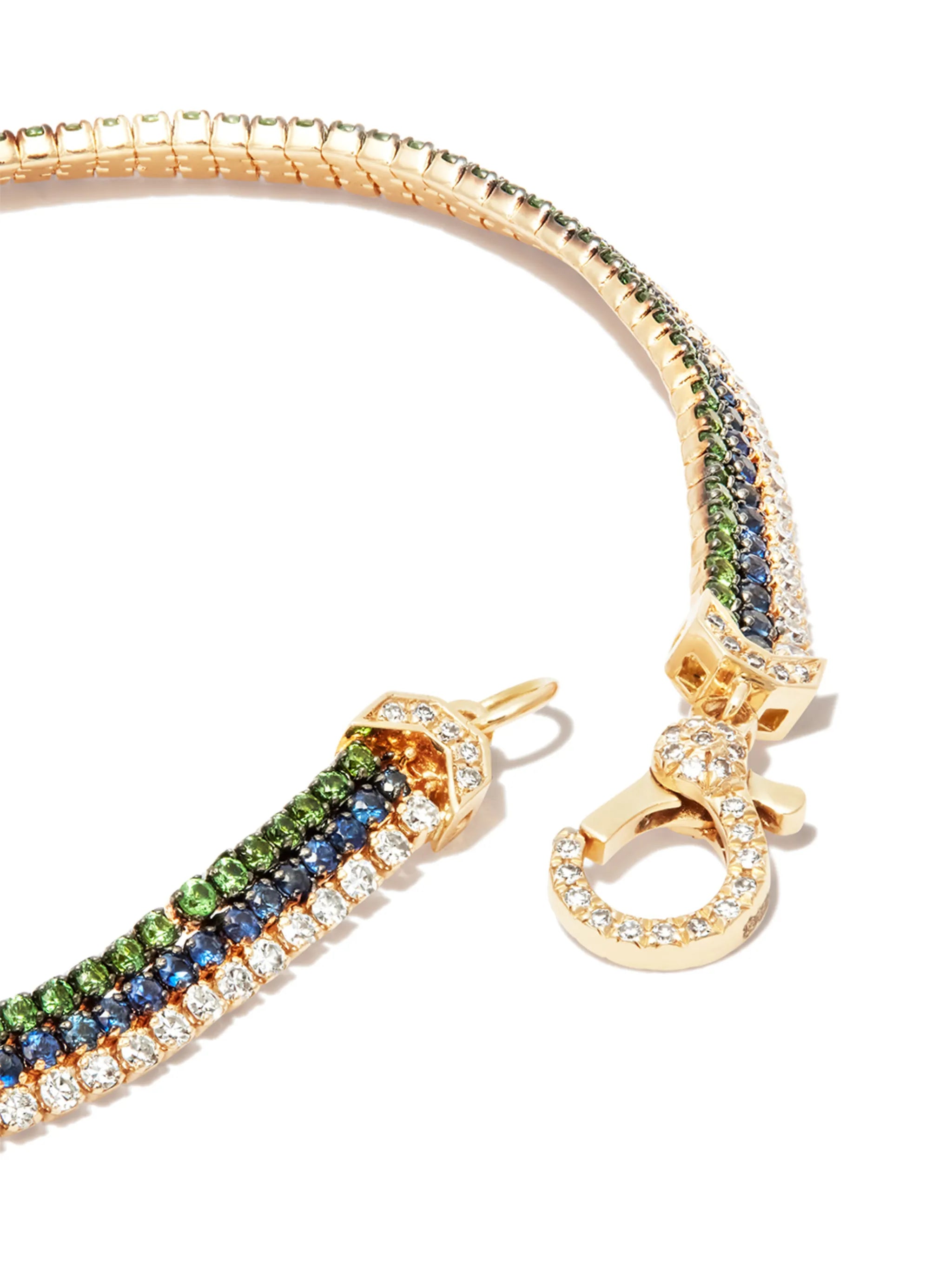 18kt yellow diamond and sapphire bracelet