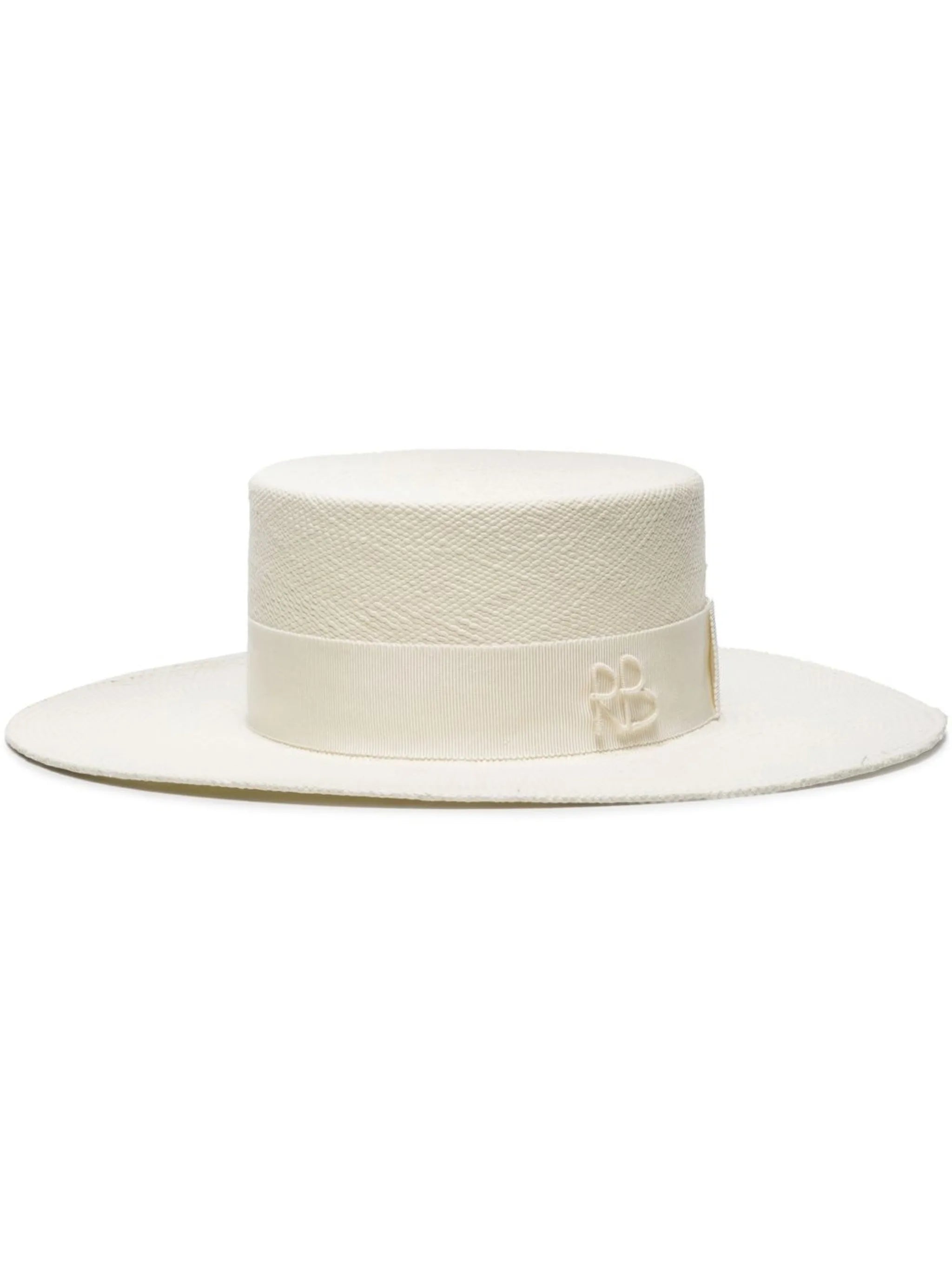 Double-chain strap boater hat