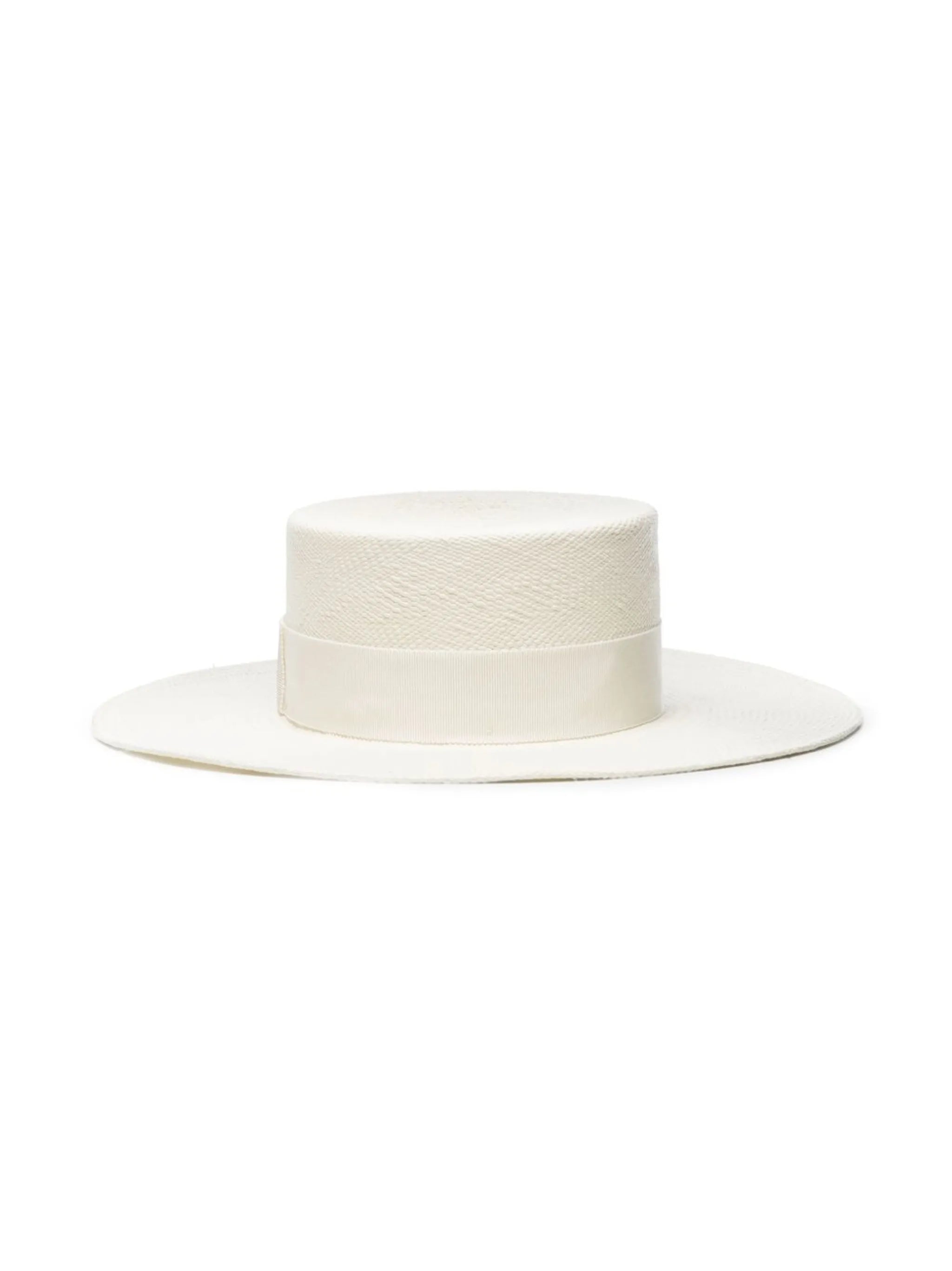 Double-chain strap boater hat