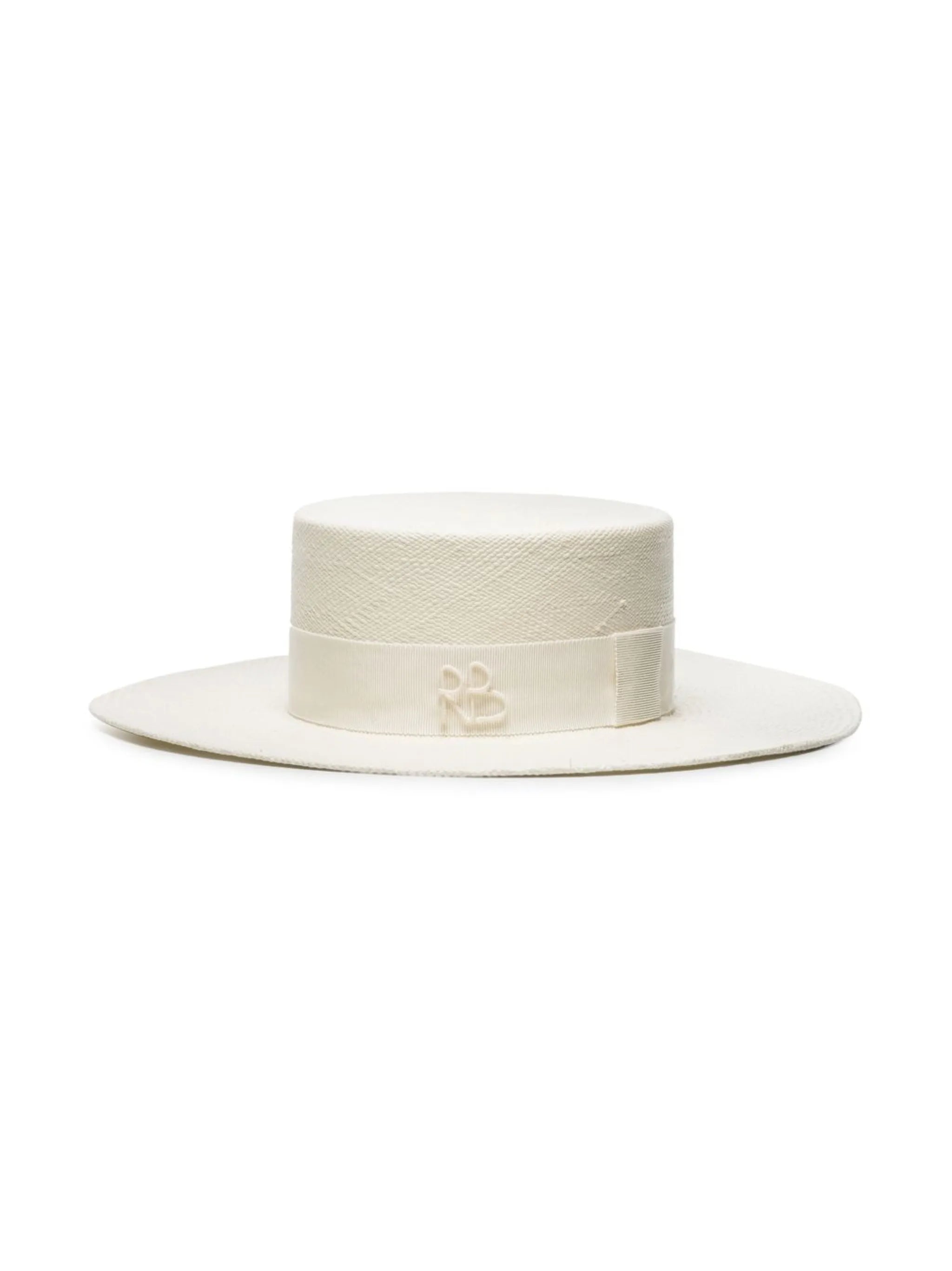 Double-chain strap boater hat