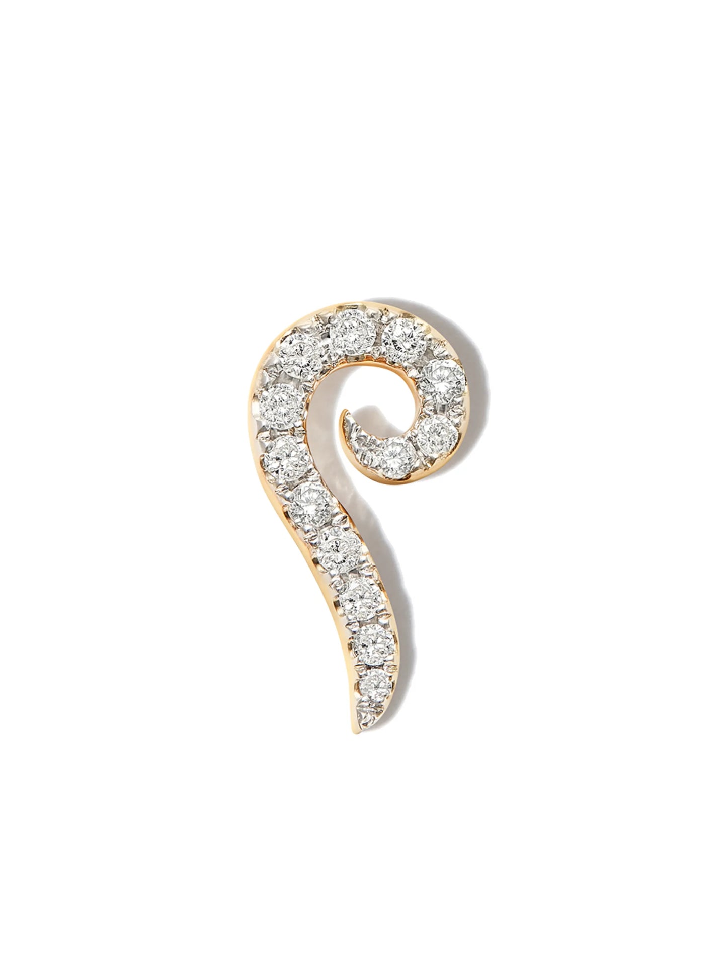 9kt yellow gold Swirl diamond stud earring