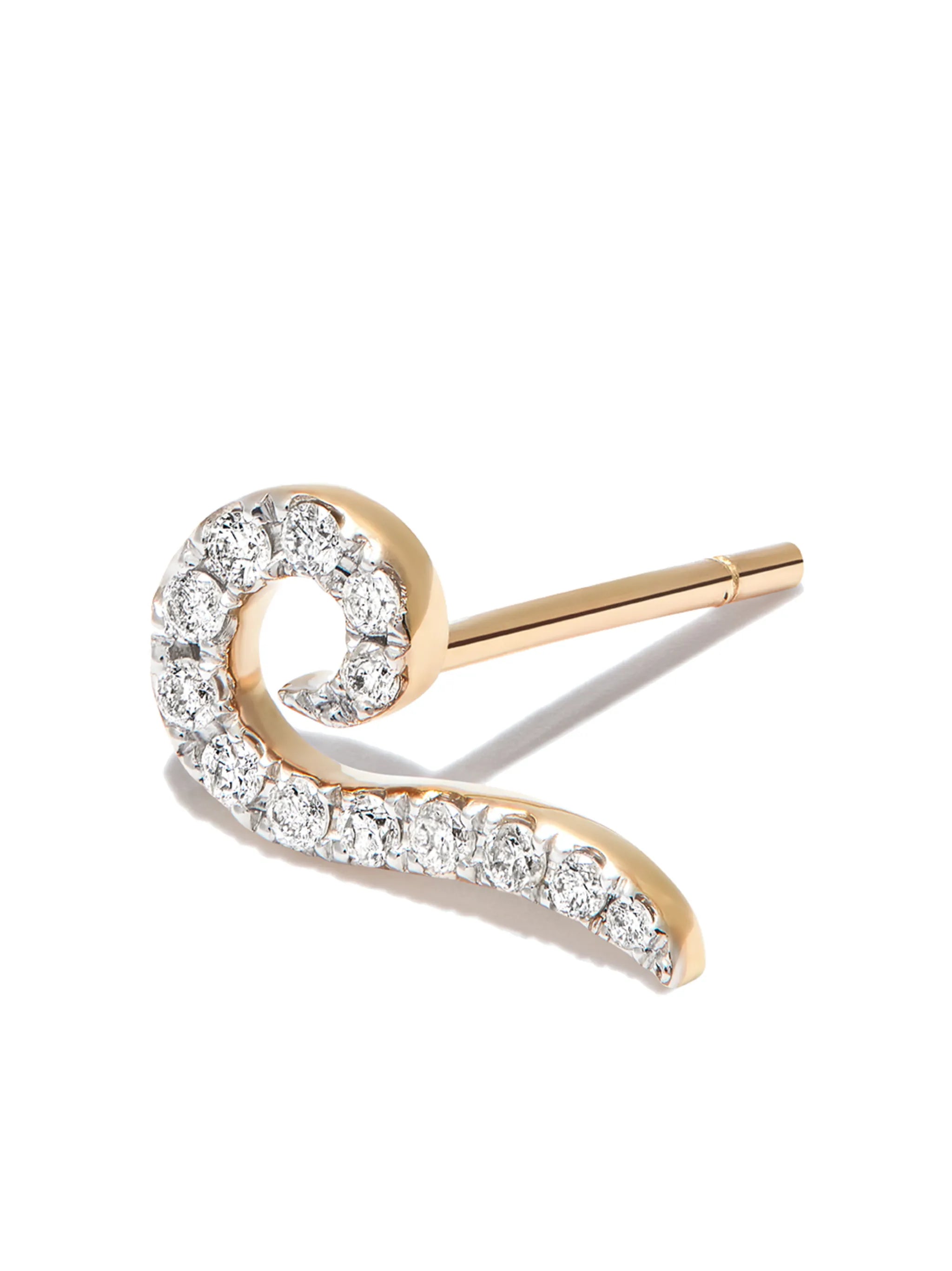 9kt yellow gold Swirl diamond stud earring