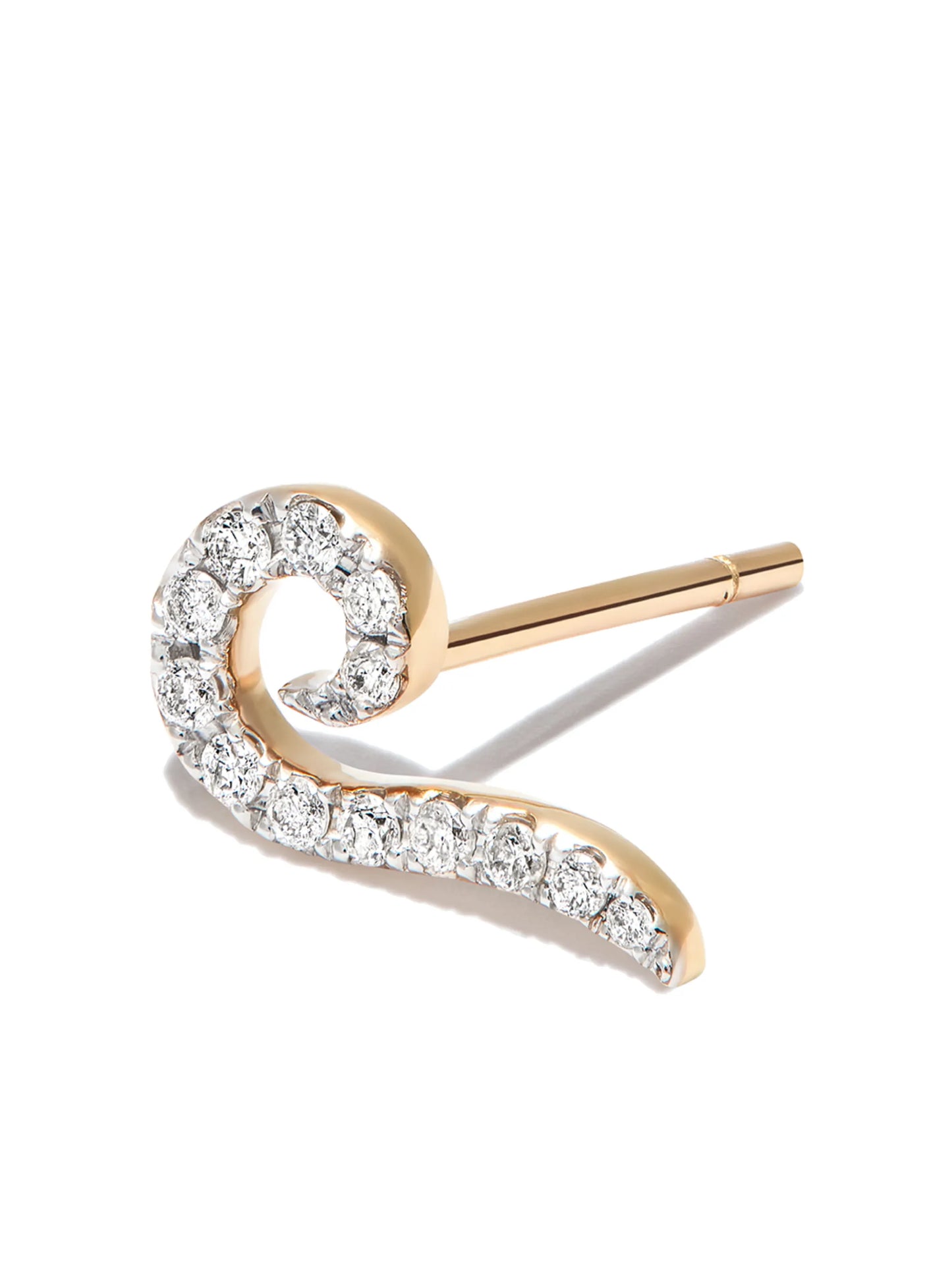 9kt yellow gold Swirl diamond stud earring