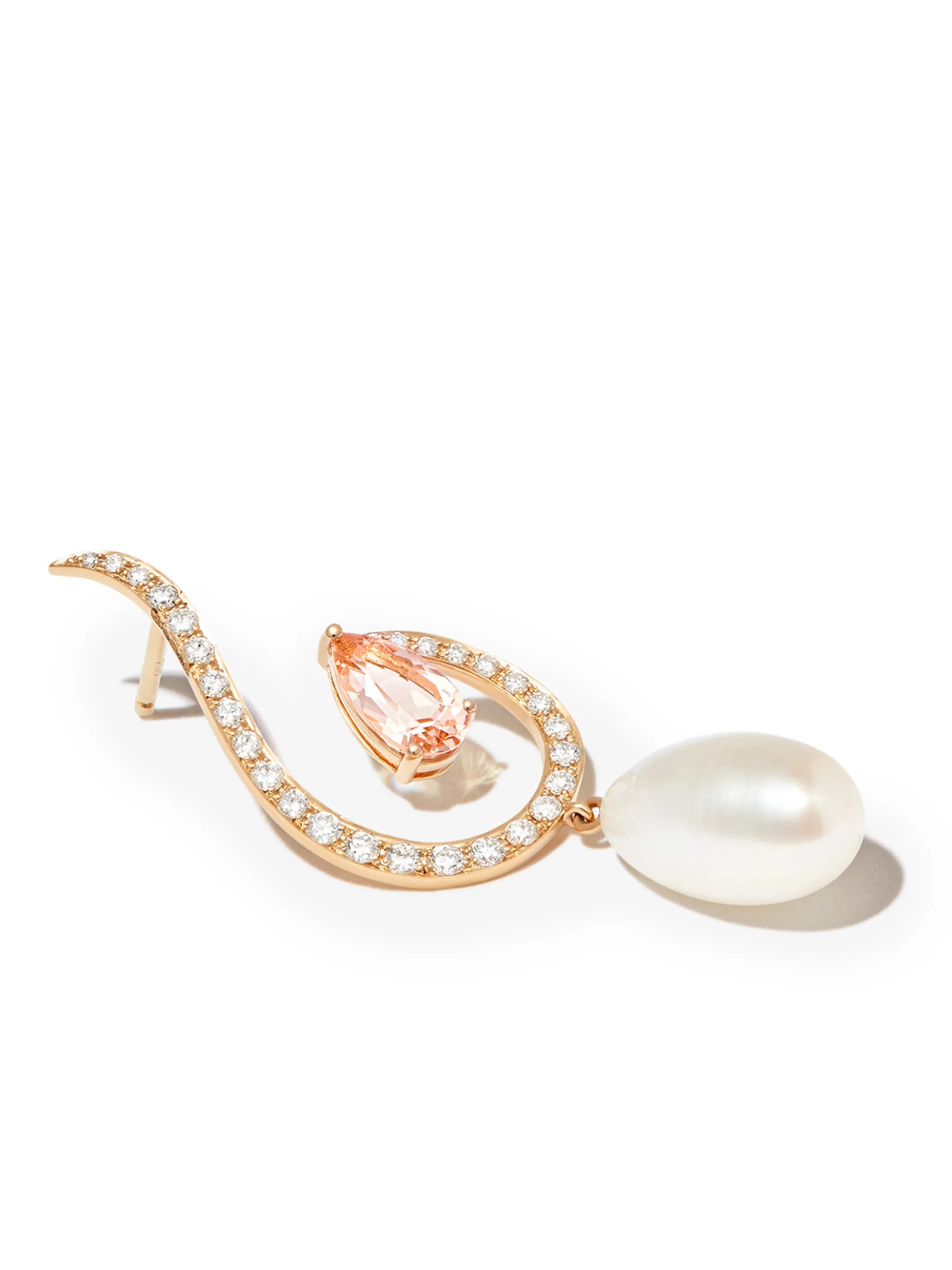 18kt yellow gold Swirl Flame multi-stone drop earrings