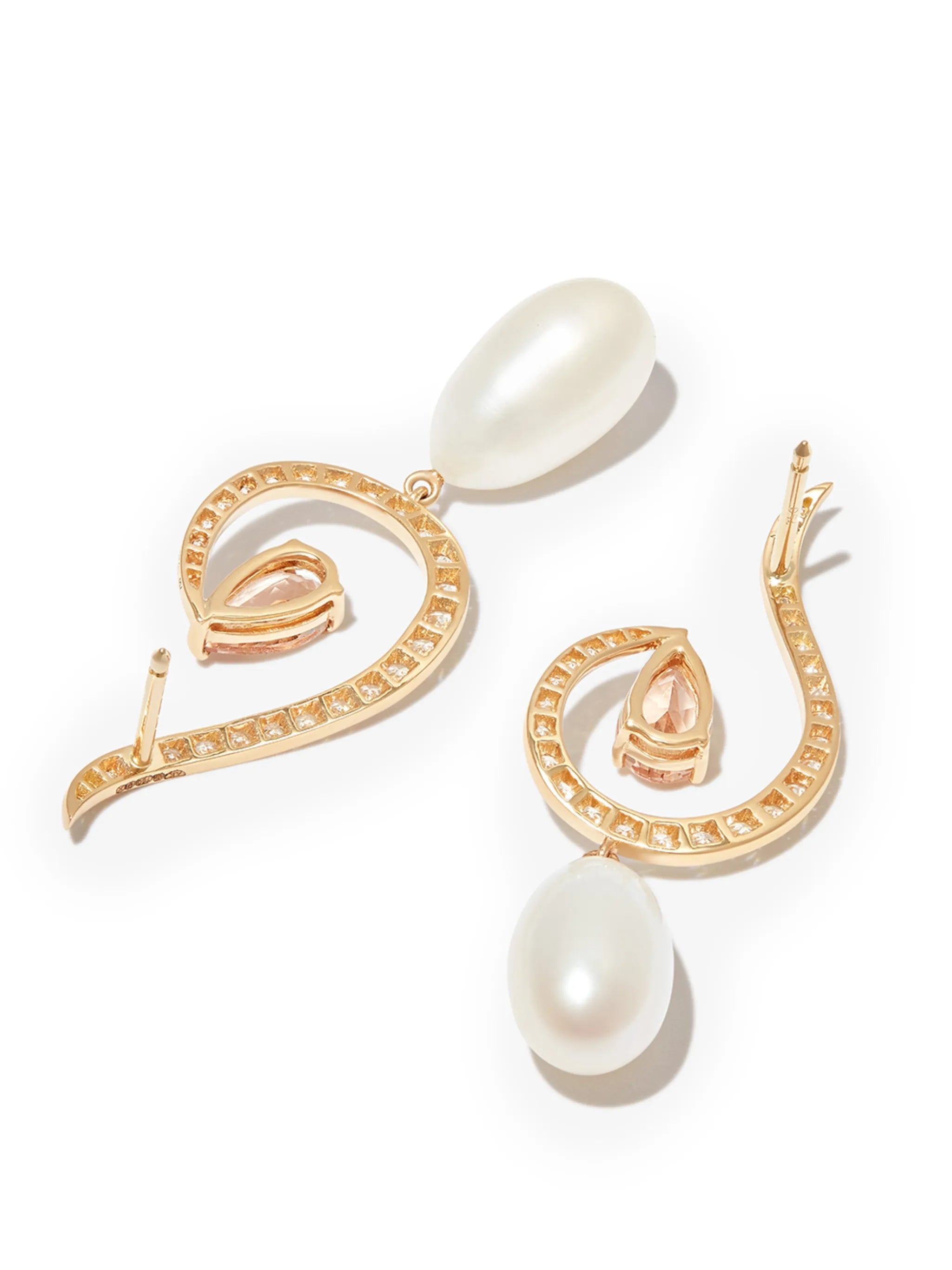 18kt yellow gold Swirl Flame multi-stone drop earrings