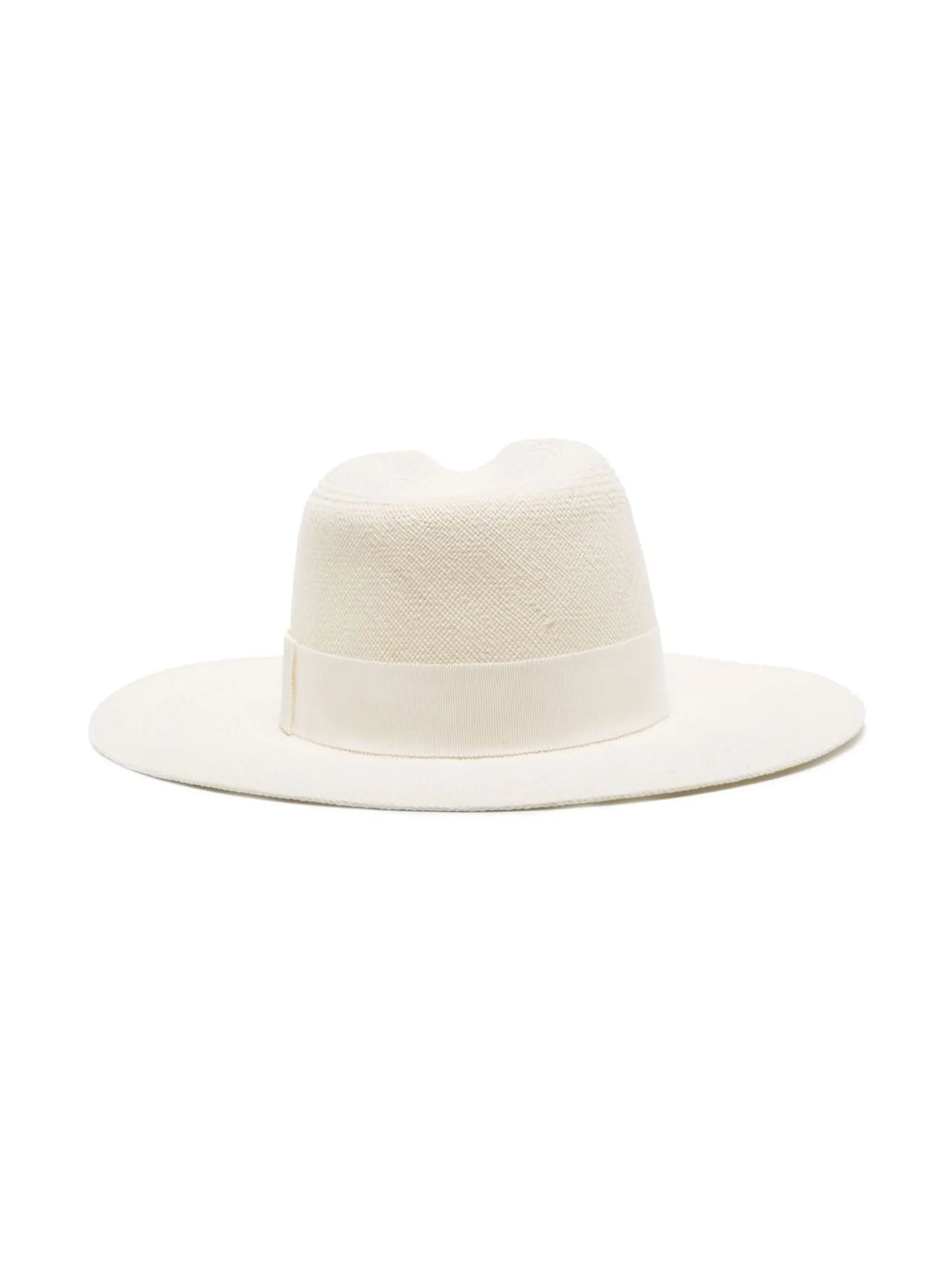 chain-strap wide-brim hat