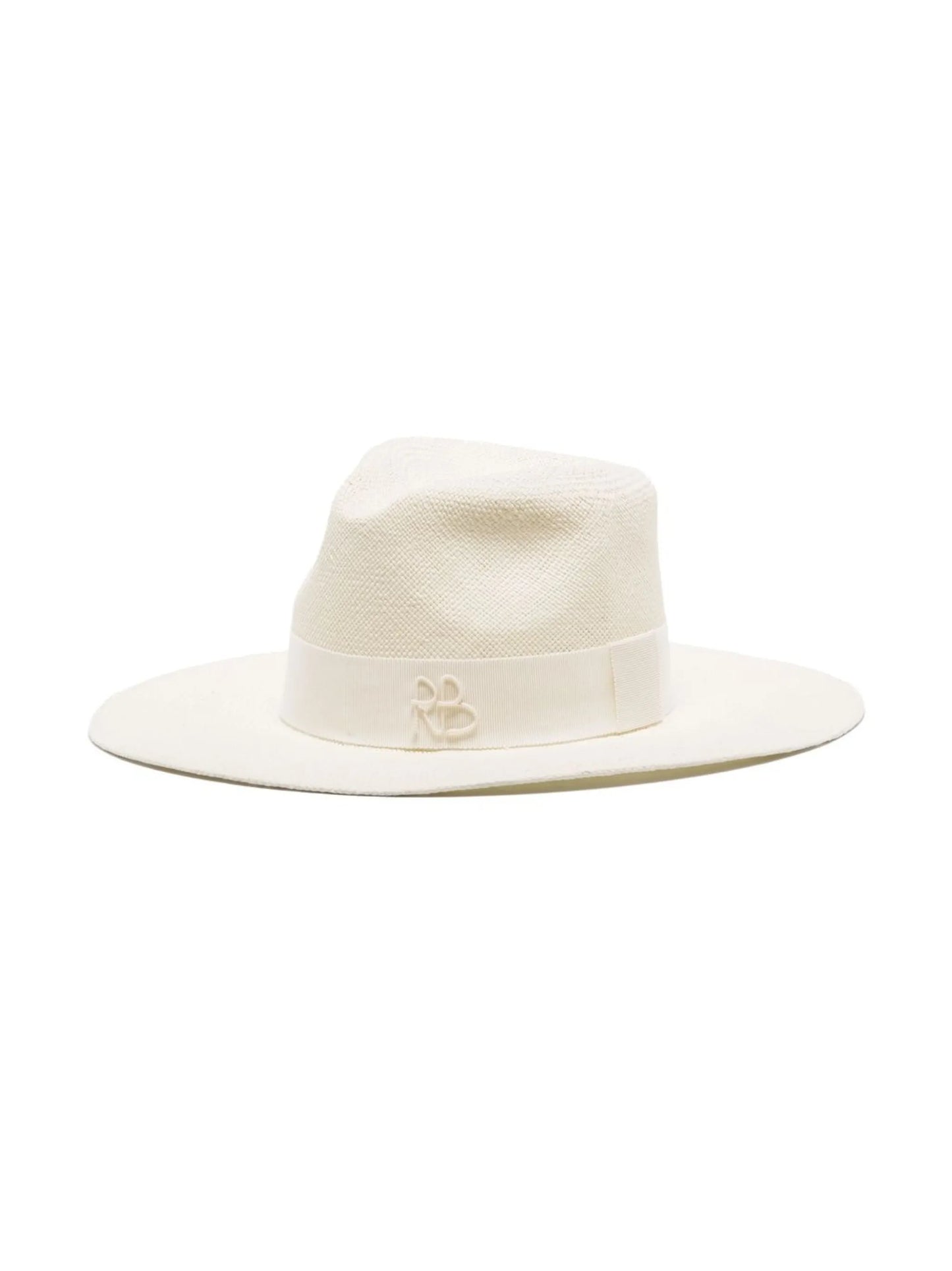 chain-strap wide-brim hat
