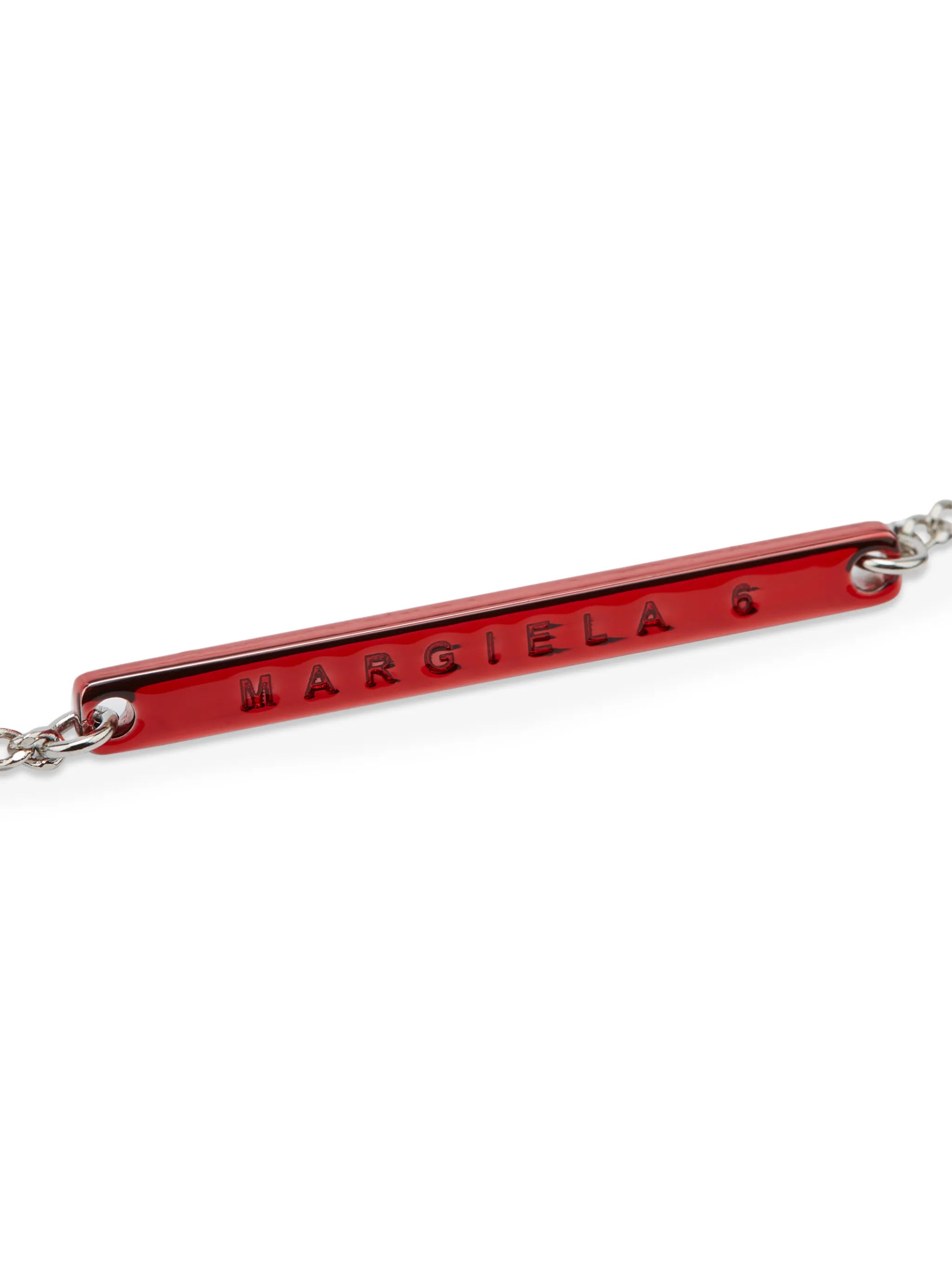 logo-engraved plaque necklace