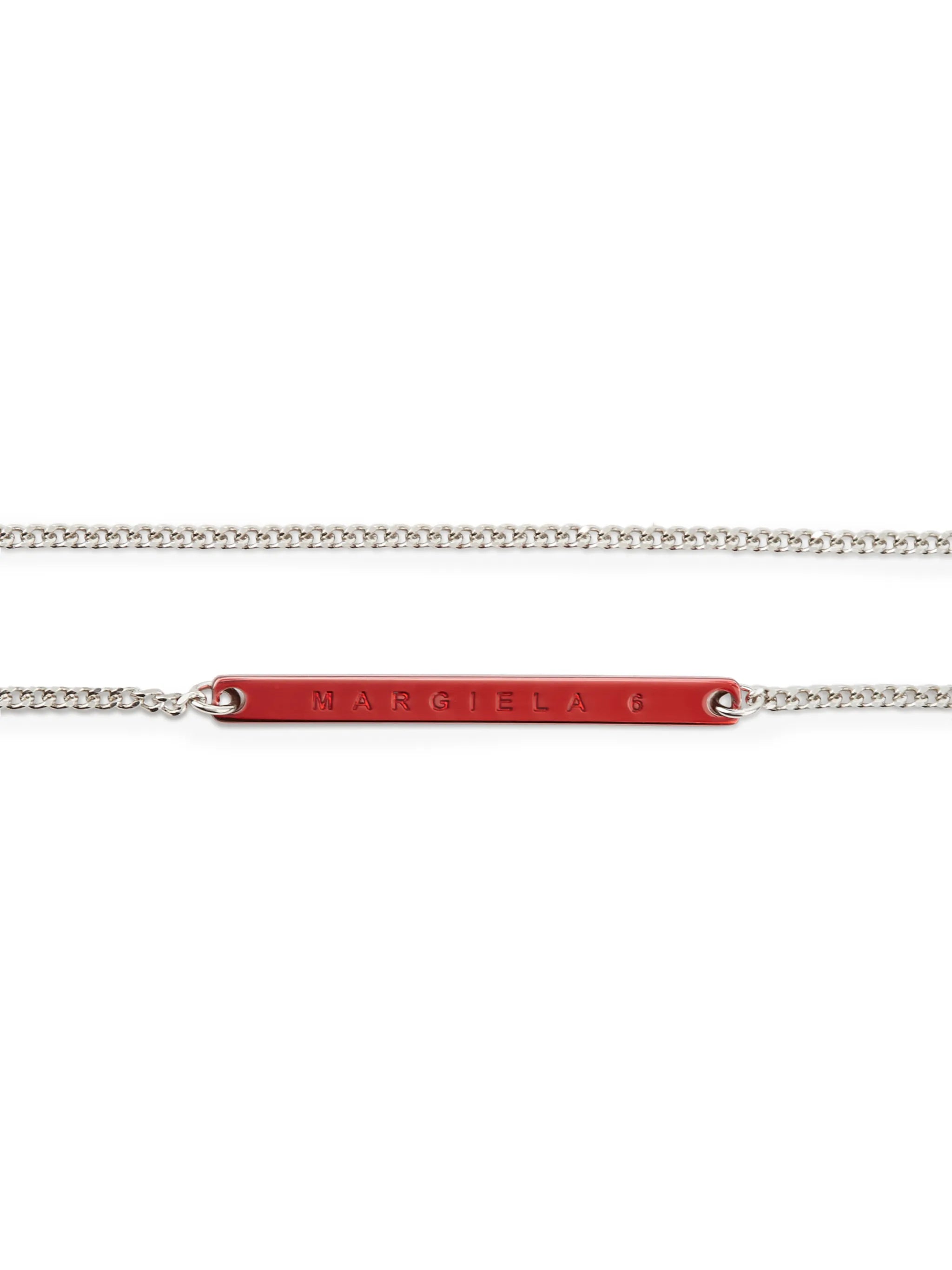 logo-engraved plaque necklace