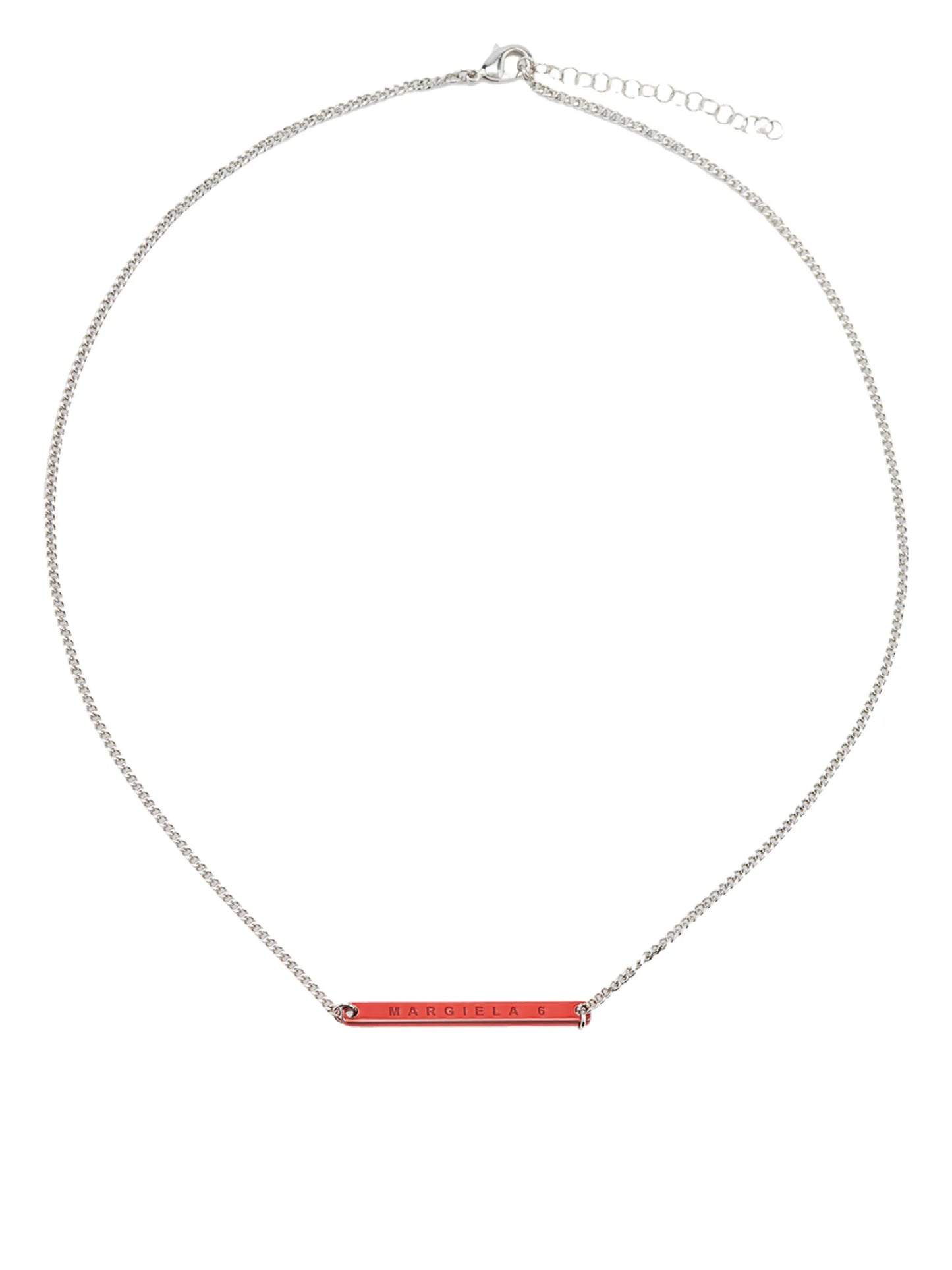 logo-engraved plaque necklace