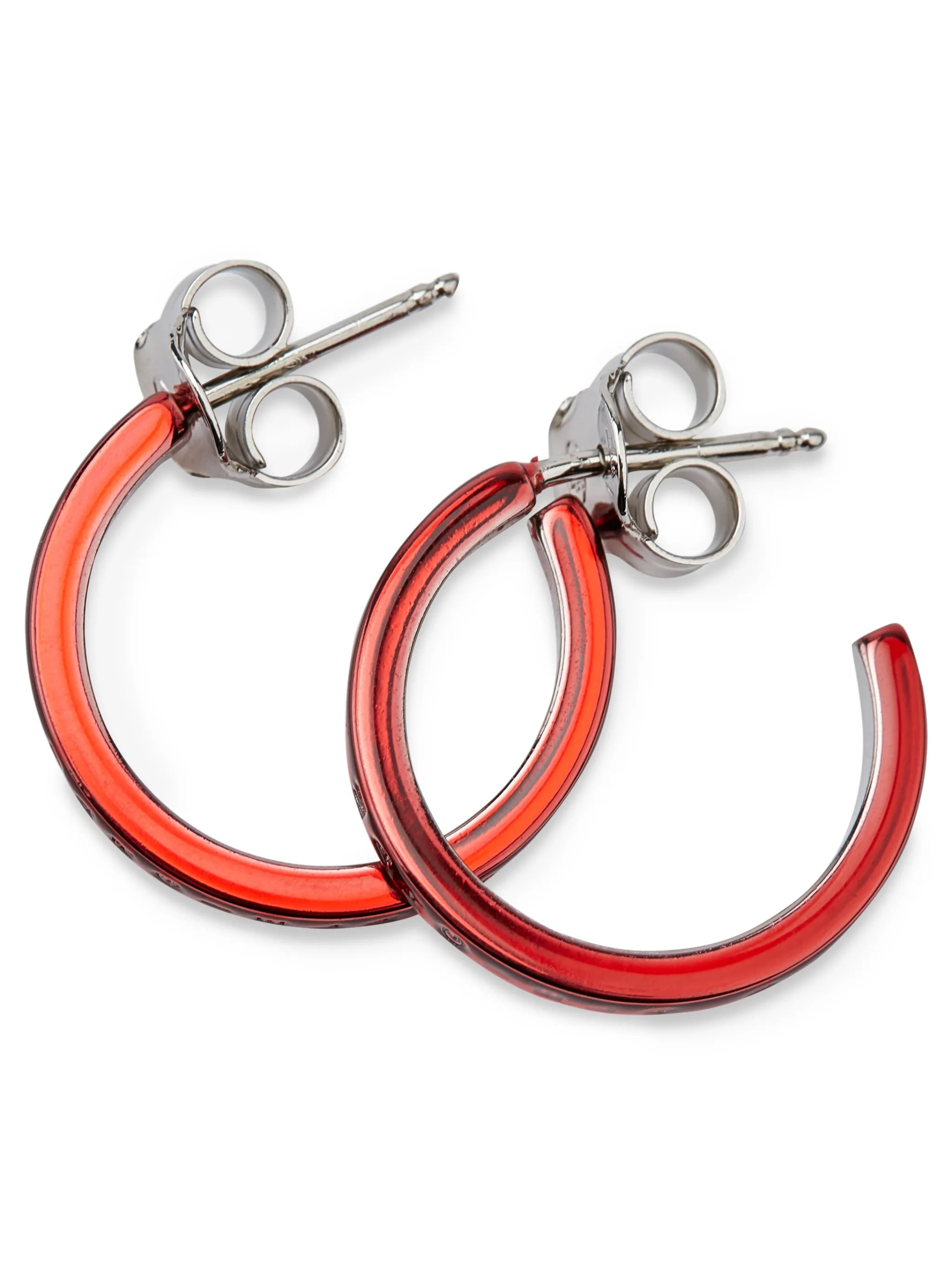 logo-engraved hoop earrings