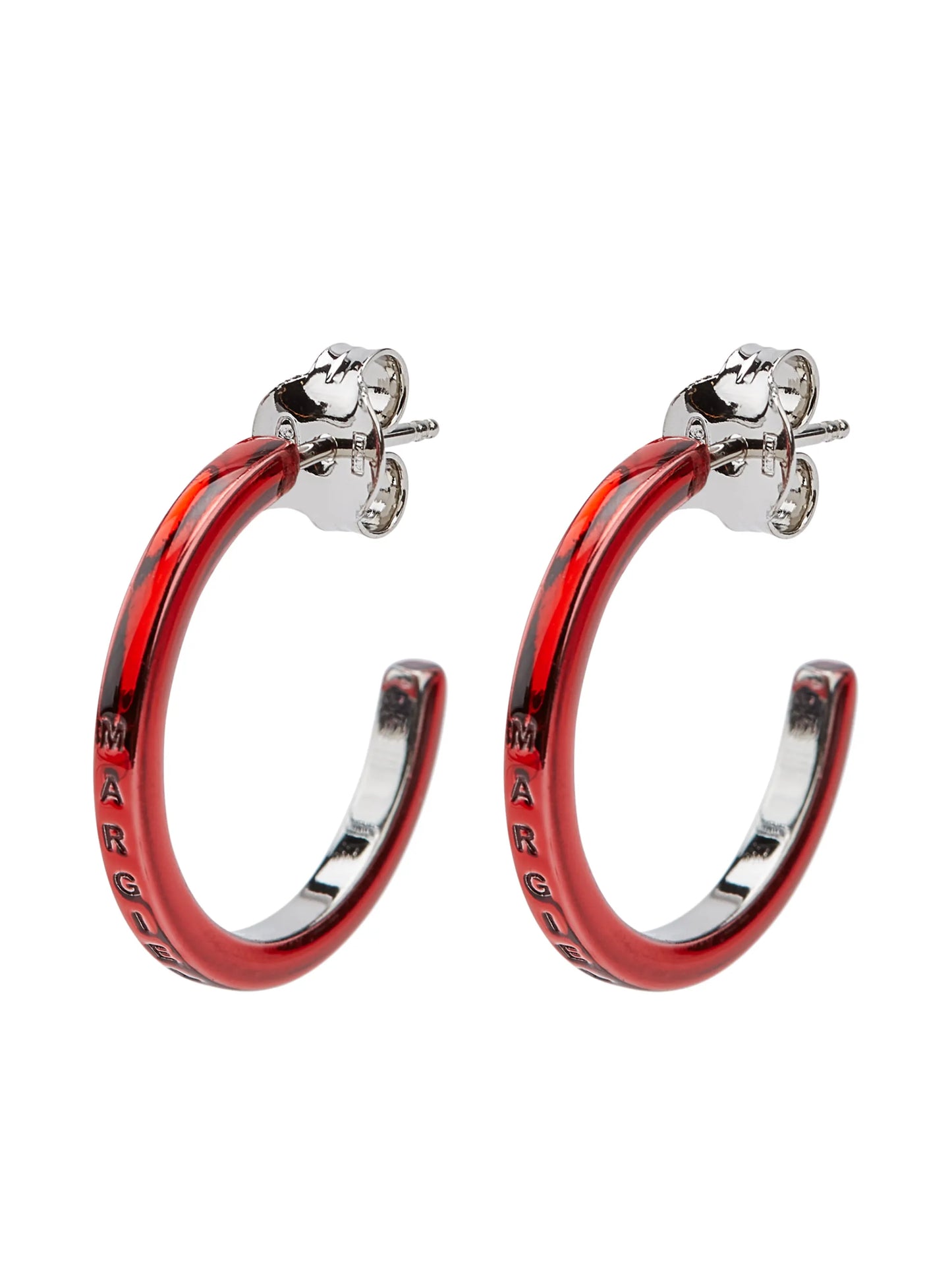 logo-engraved hoop earrings