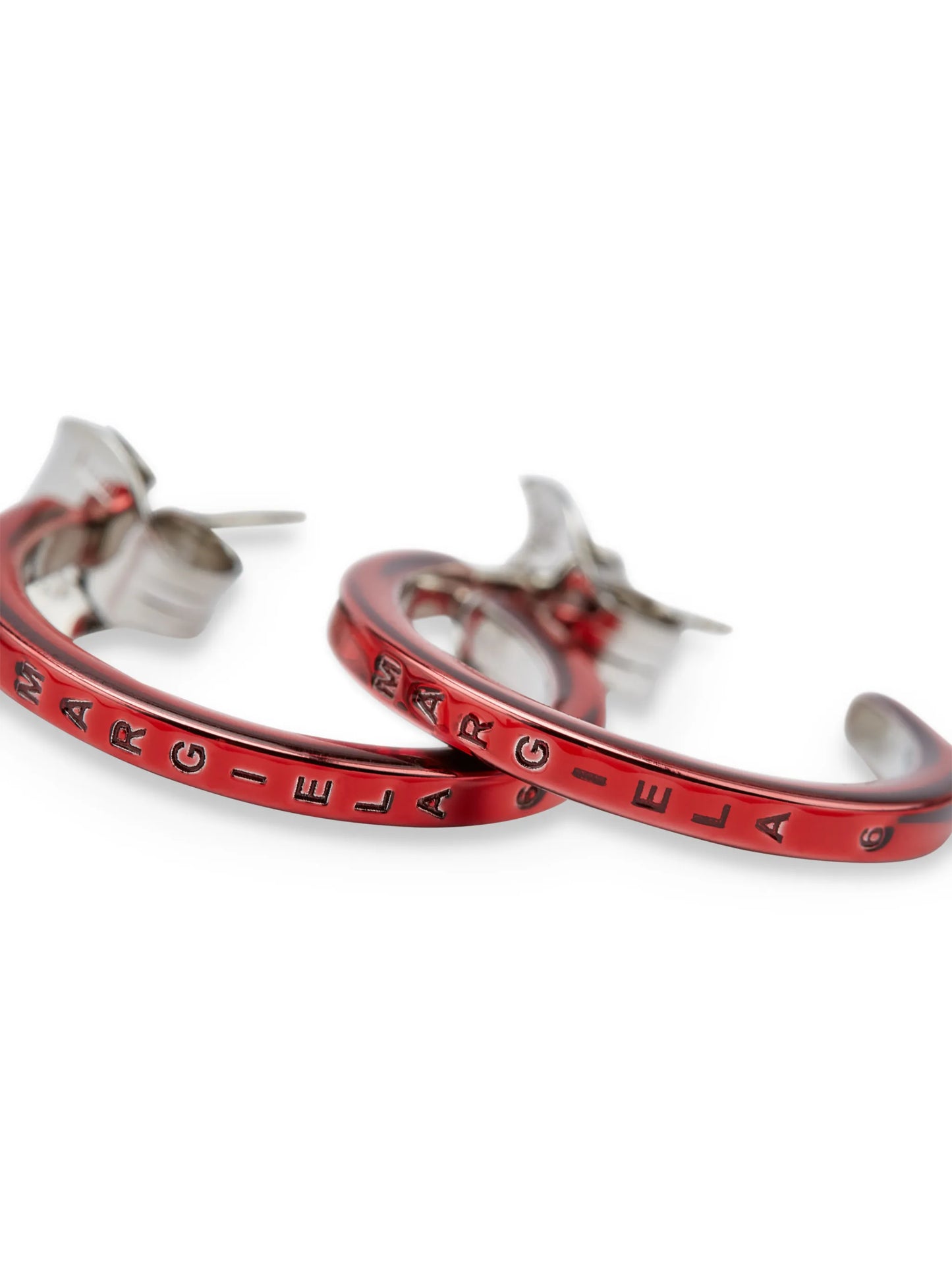 logo-engraved hoop earrings