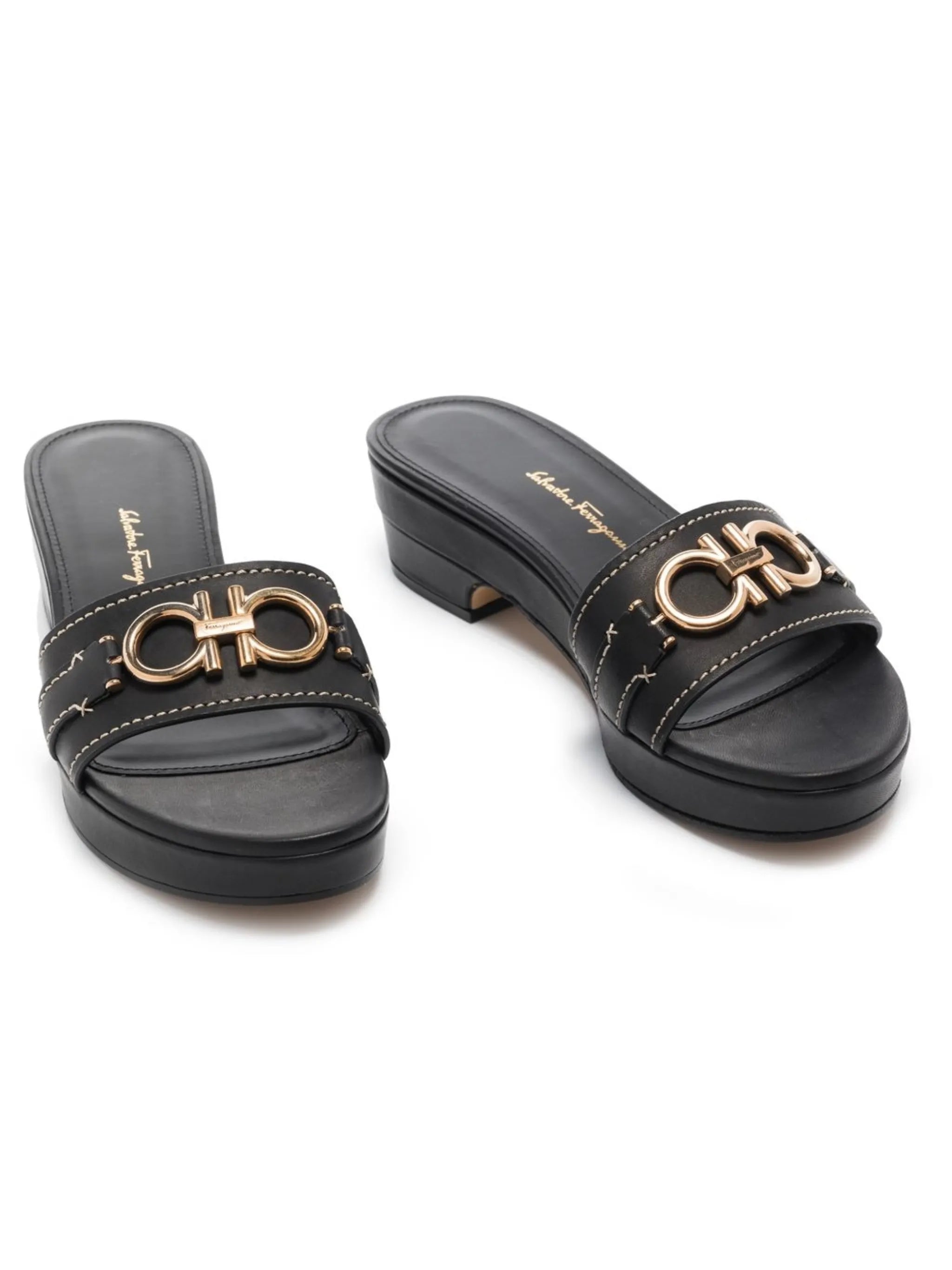 45mm Gancini leather sandals