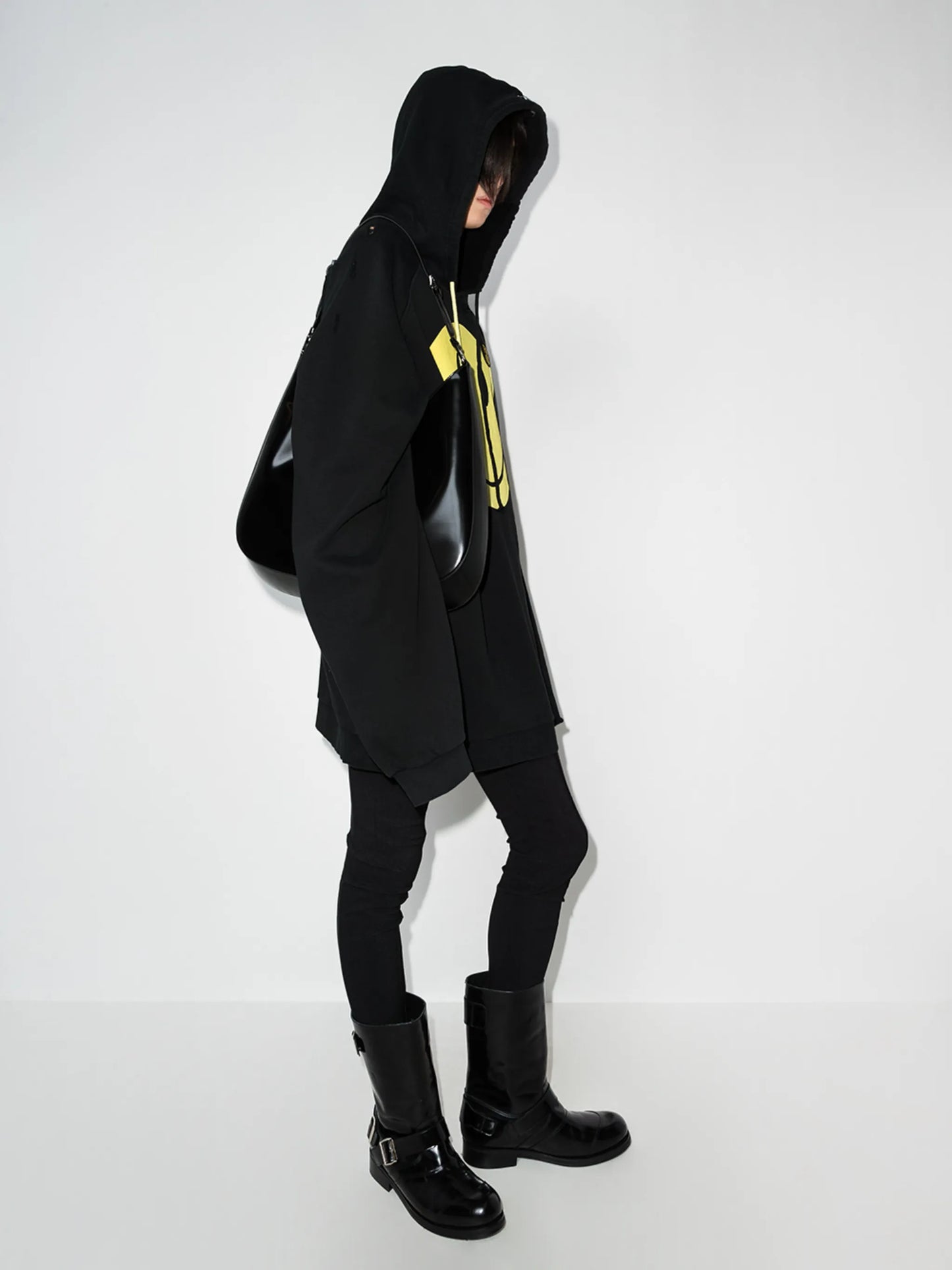 x Smiley oversized distressed hoodie