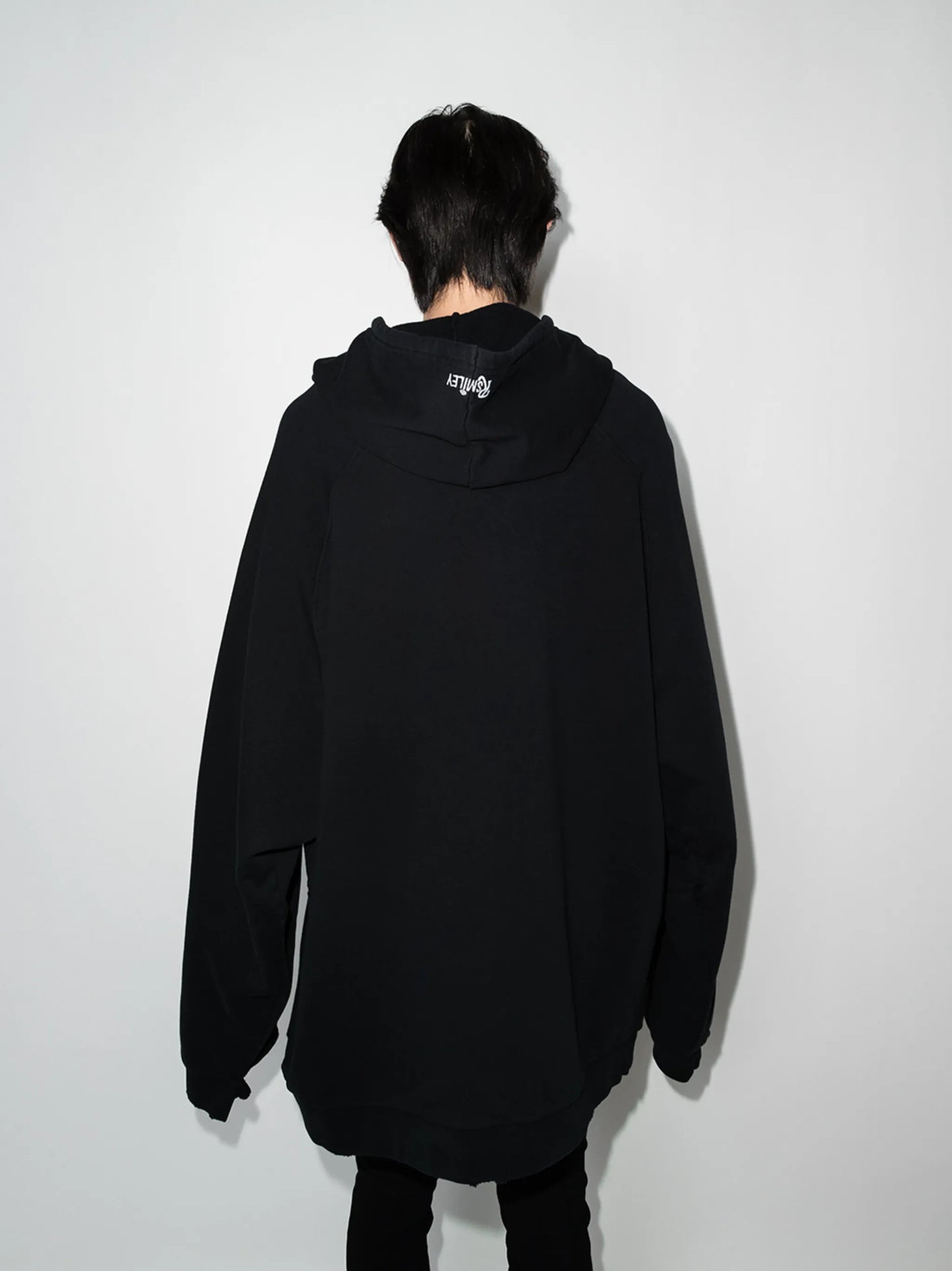 x Smiley oversized distressed hoodie