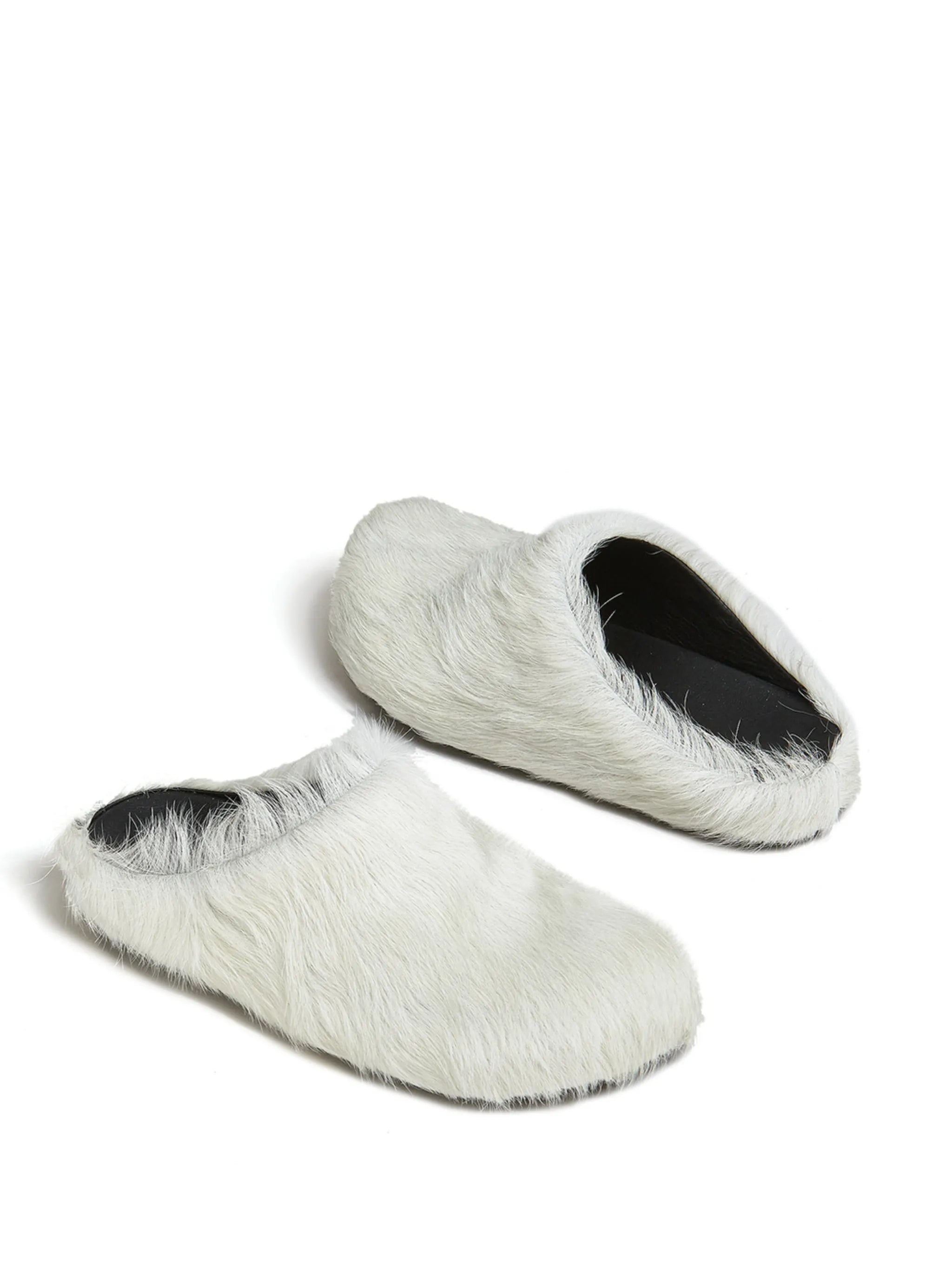 long hair calfskin Fussbett sabots