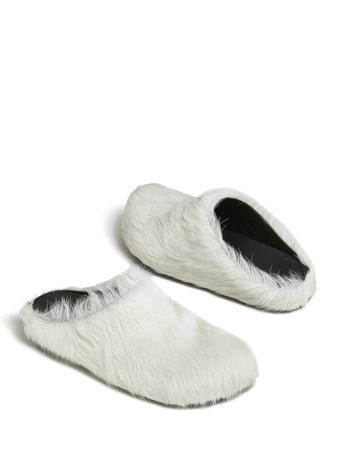 long hair calfskin Fussbett sabots