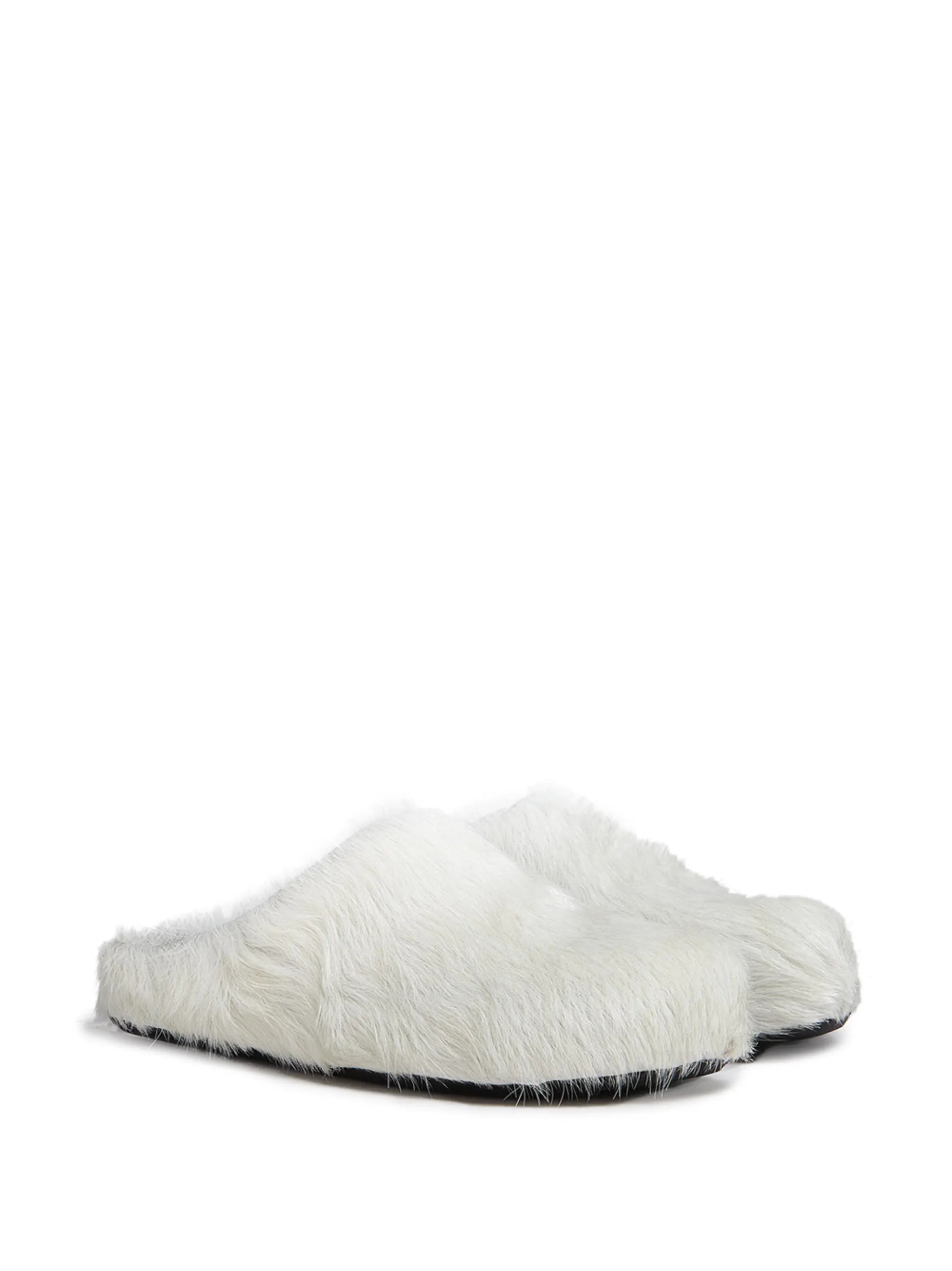 long hair calfskin Fussbett sabots