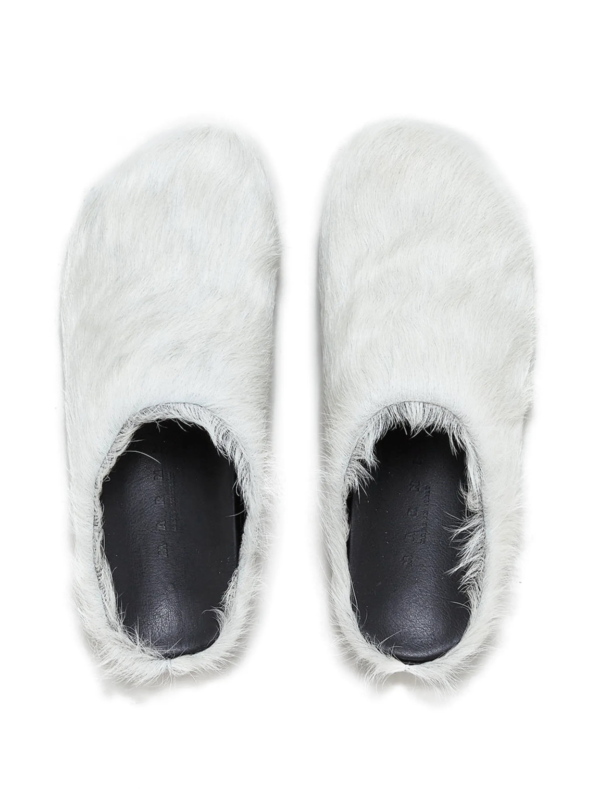 long hair calfskin Fussbett sabots