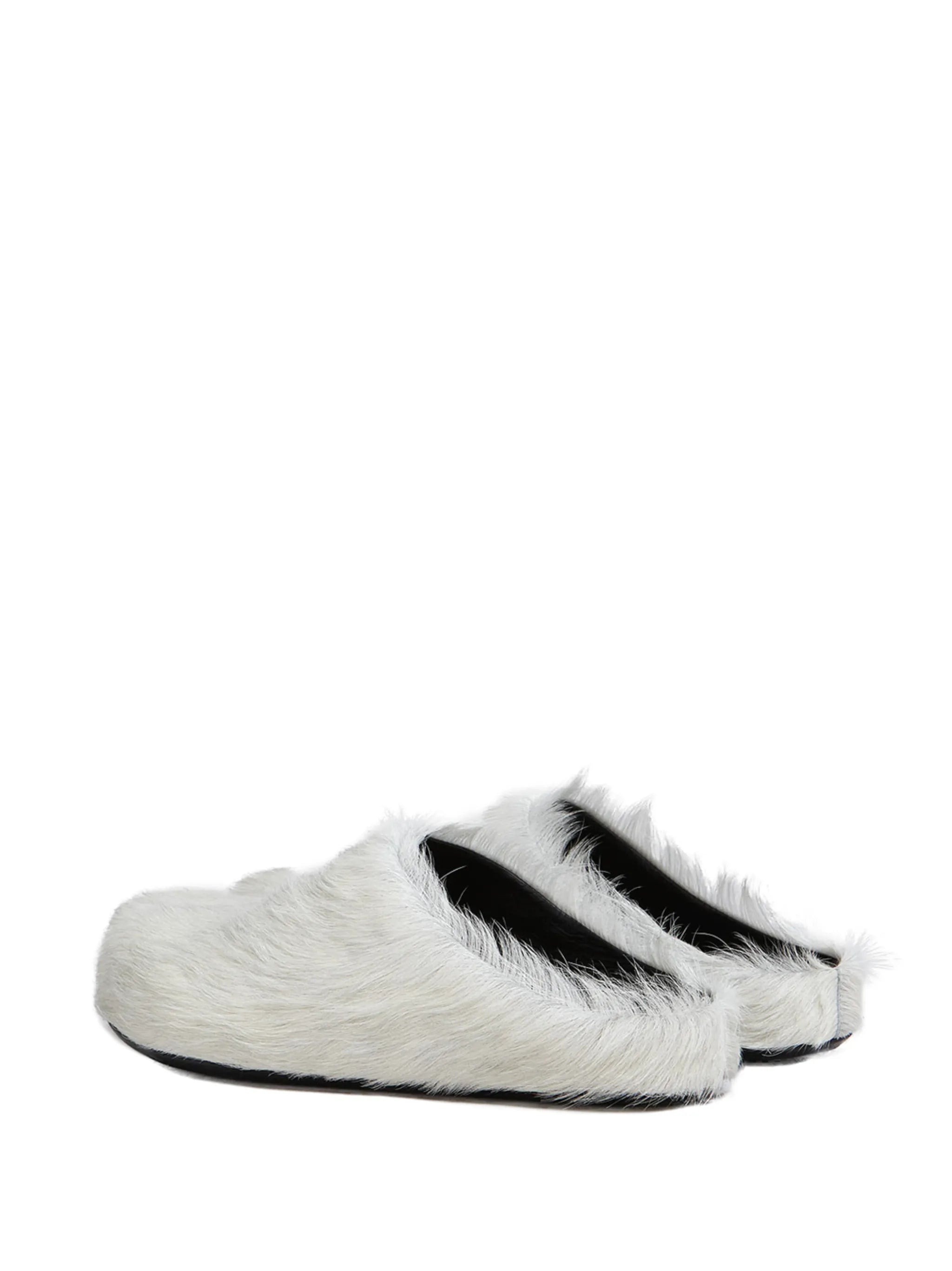 long hair calfskin Fussbett sabots