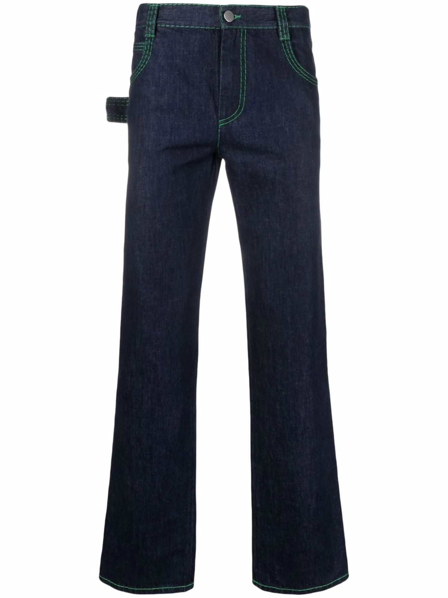 contrast-stitch straight-leg jeans