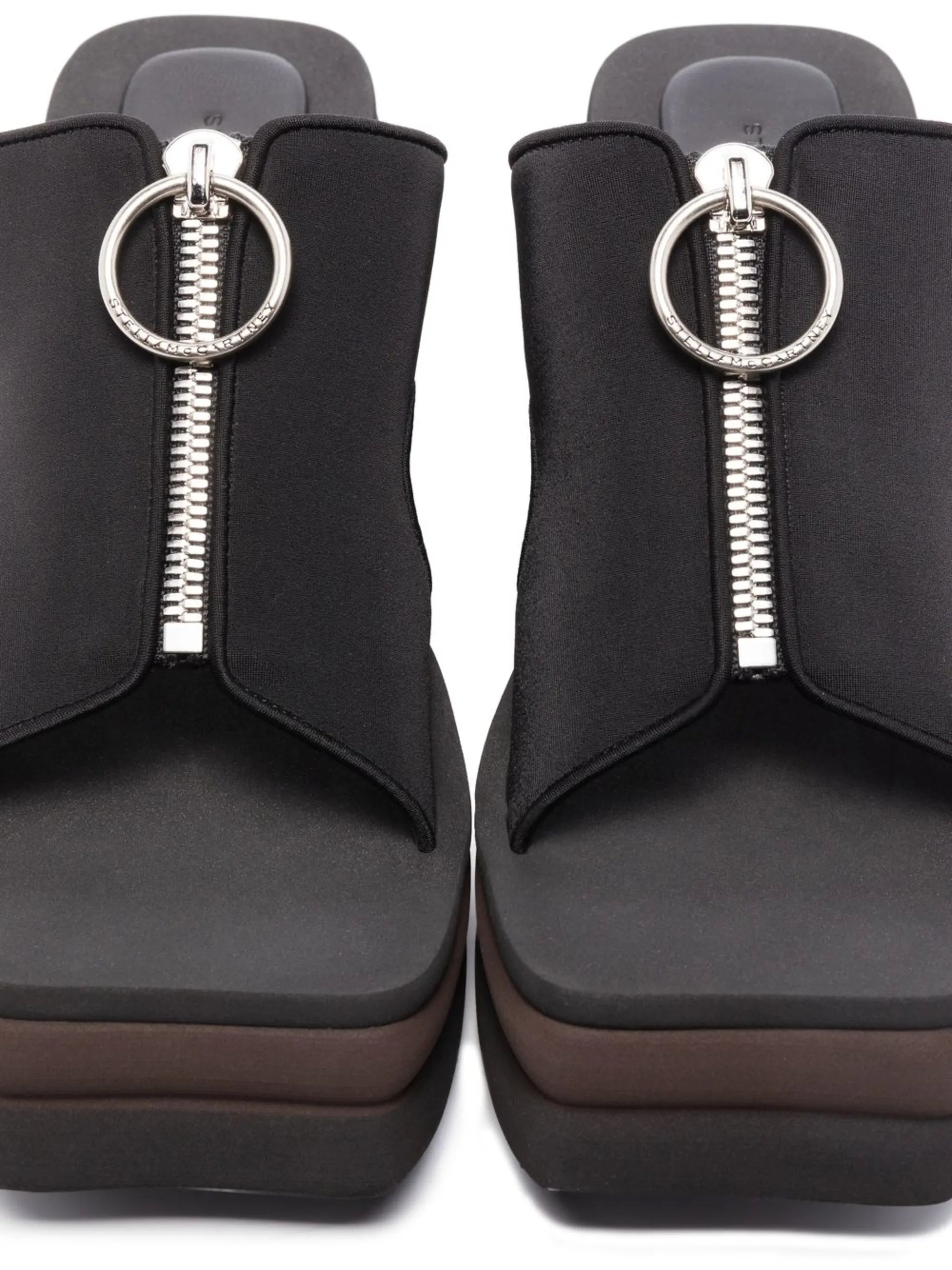 zip-front platform sandals
