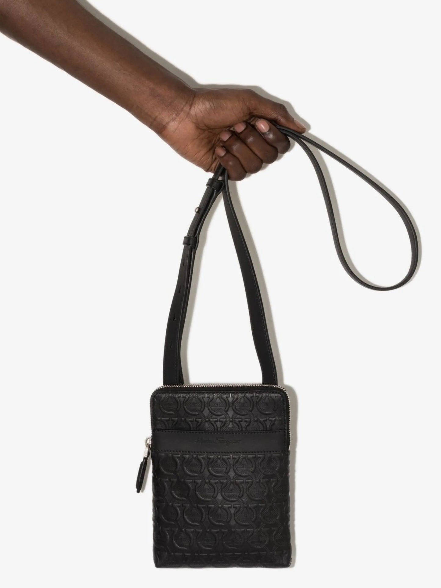 Gancini embossed messenger bag