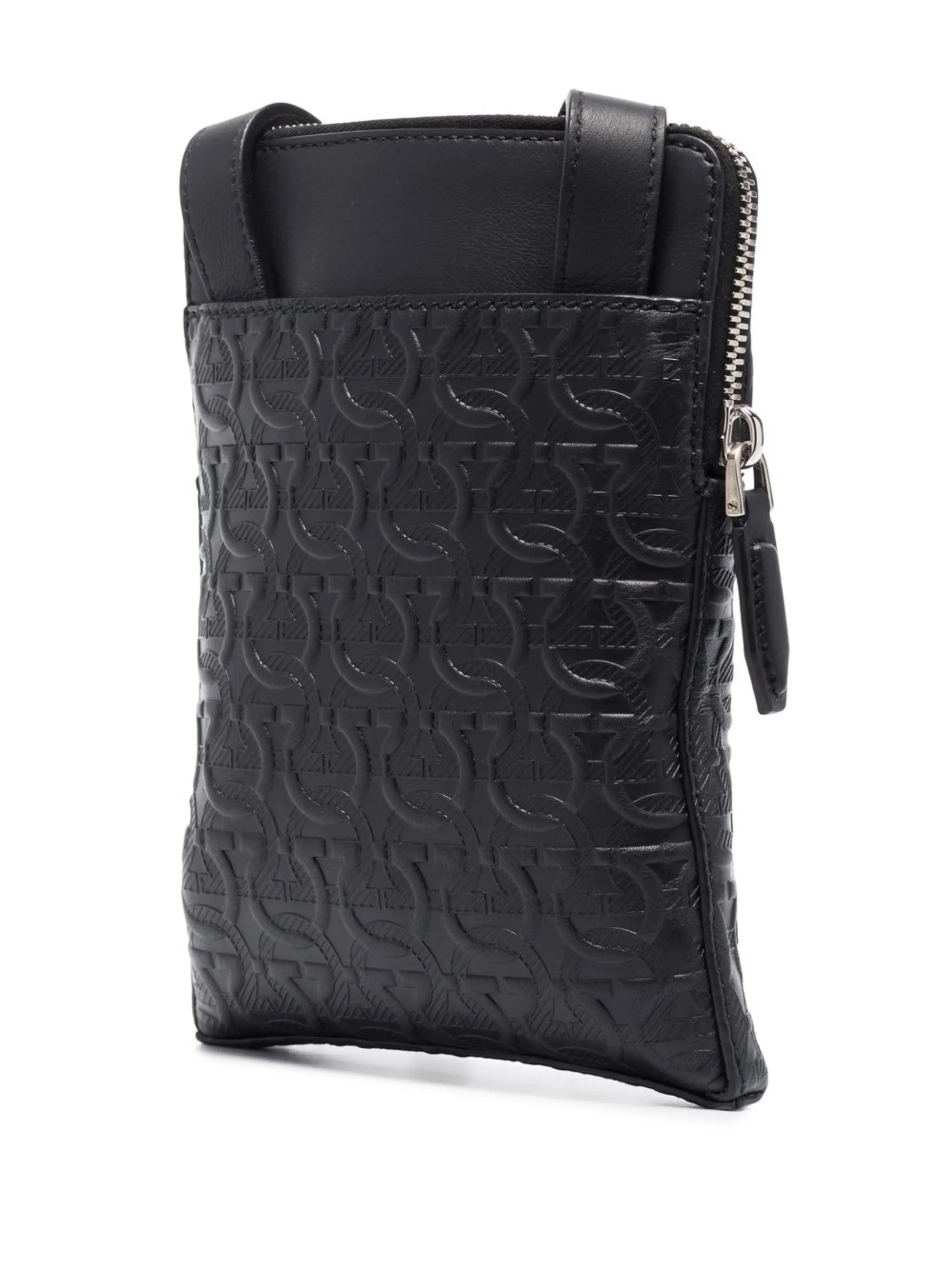 Gancini embossed messenger bag