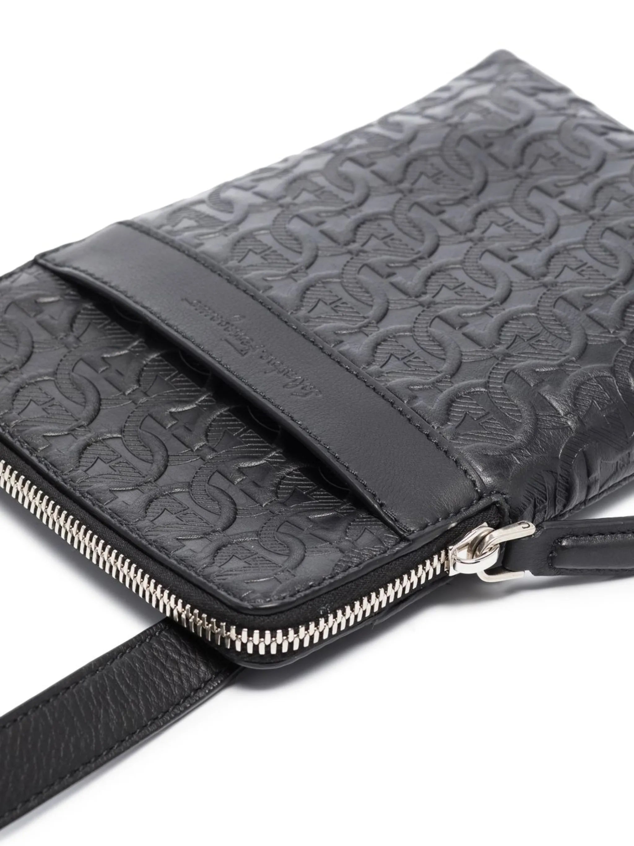 Gancini embossed messenger bag