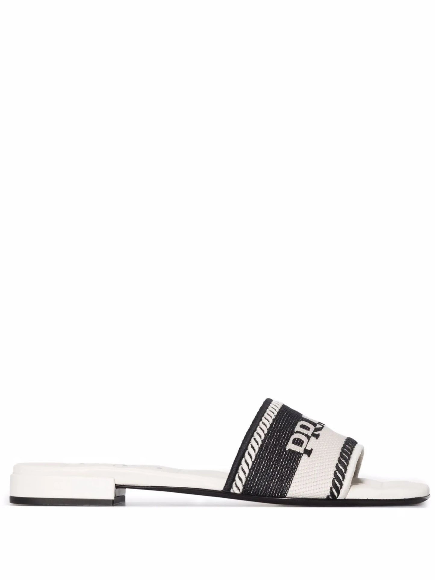 logo jacquard-knit slides