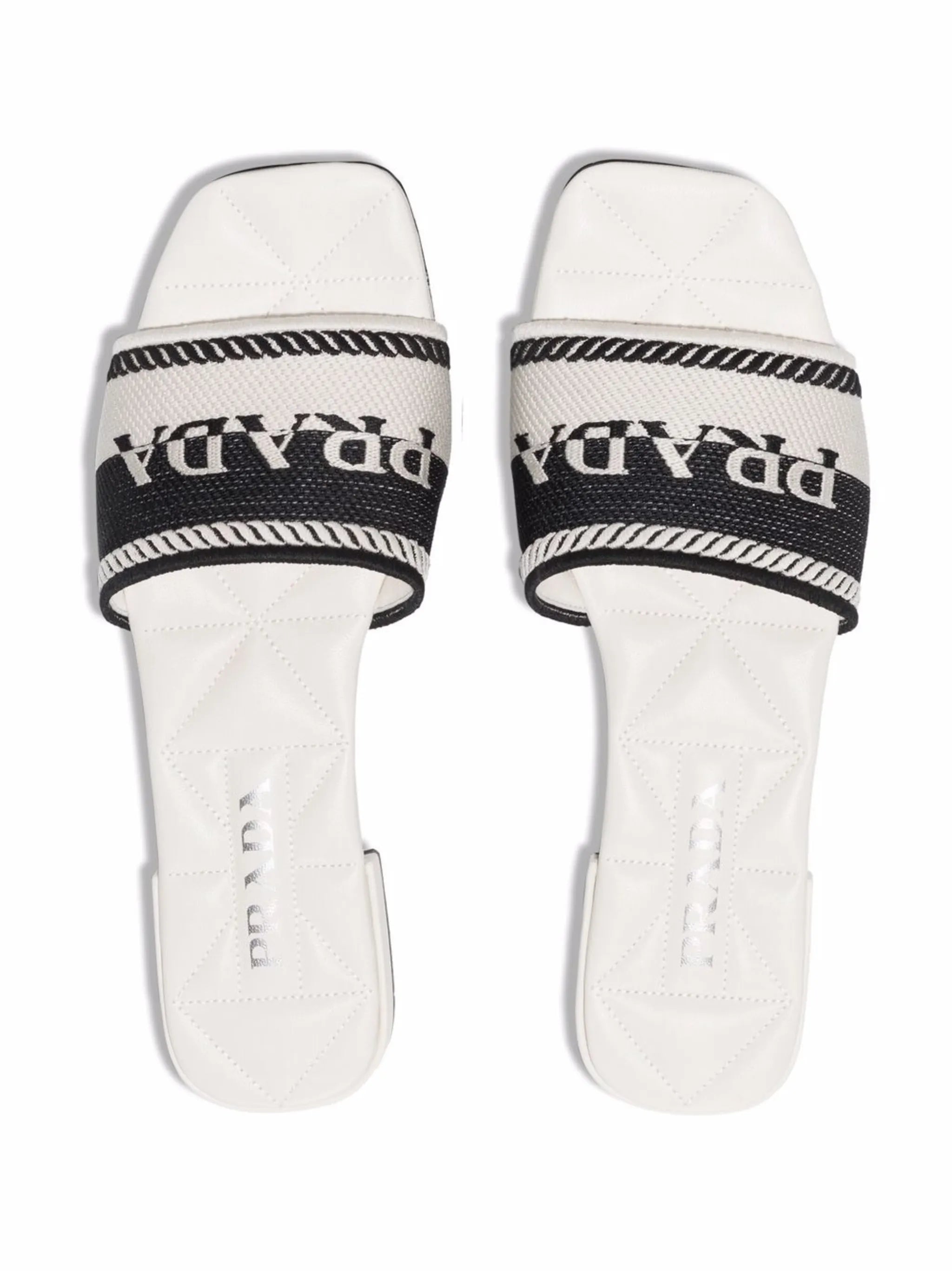logo jacquard-knit slides