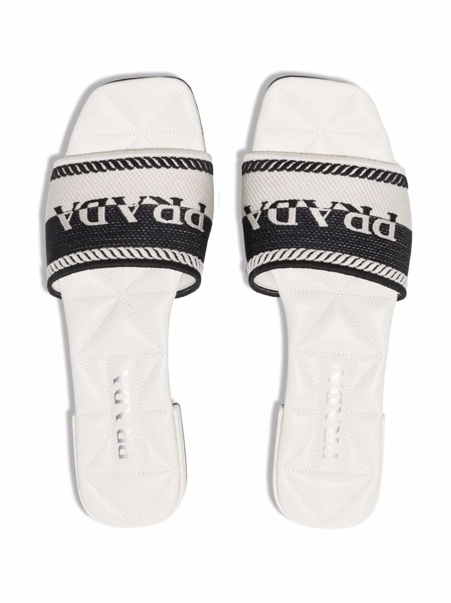 logo jacquard-knit slides