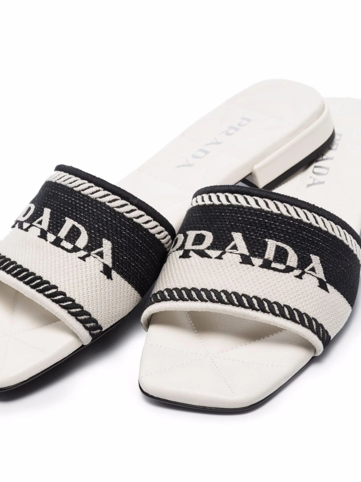logo jacquard-knit slides